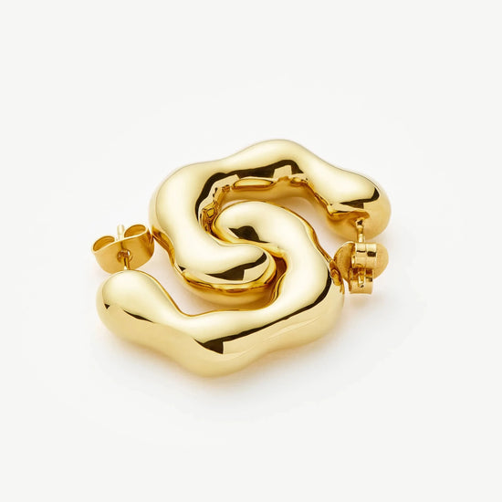 Eny Puffy Medium Hoop Earrings | 18ct Gold Plated Earrings Missoma