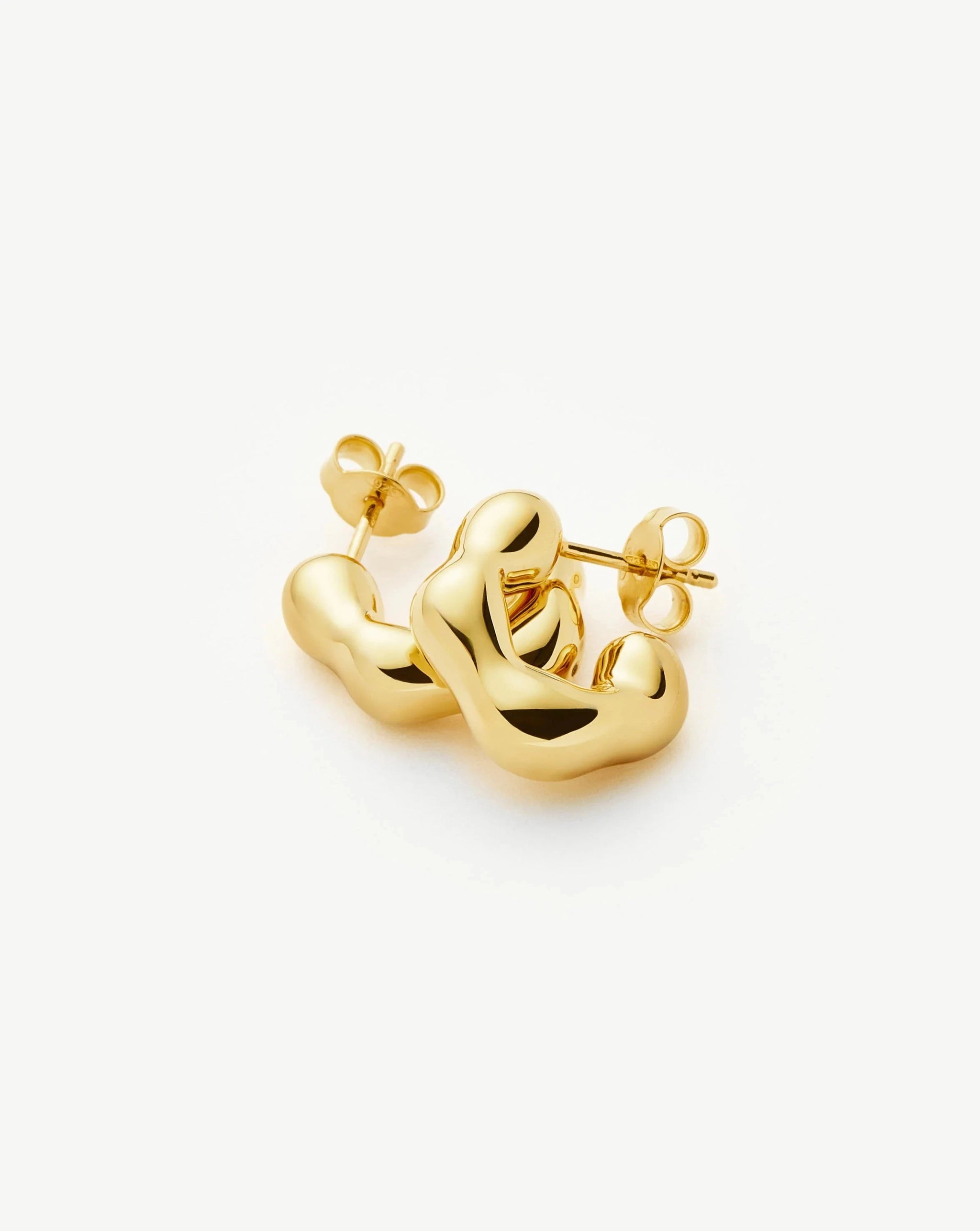 Eny Puffy Small Hoop Earrings | 18ct Gold Plated Earrings Missoma