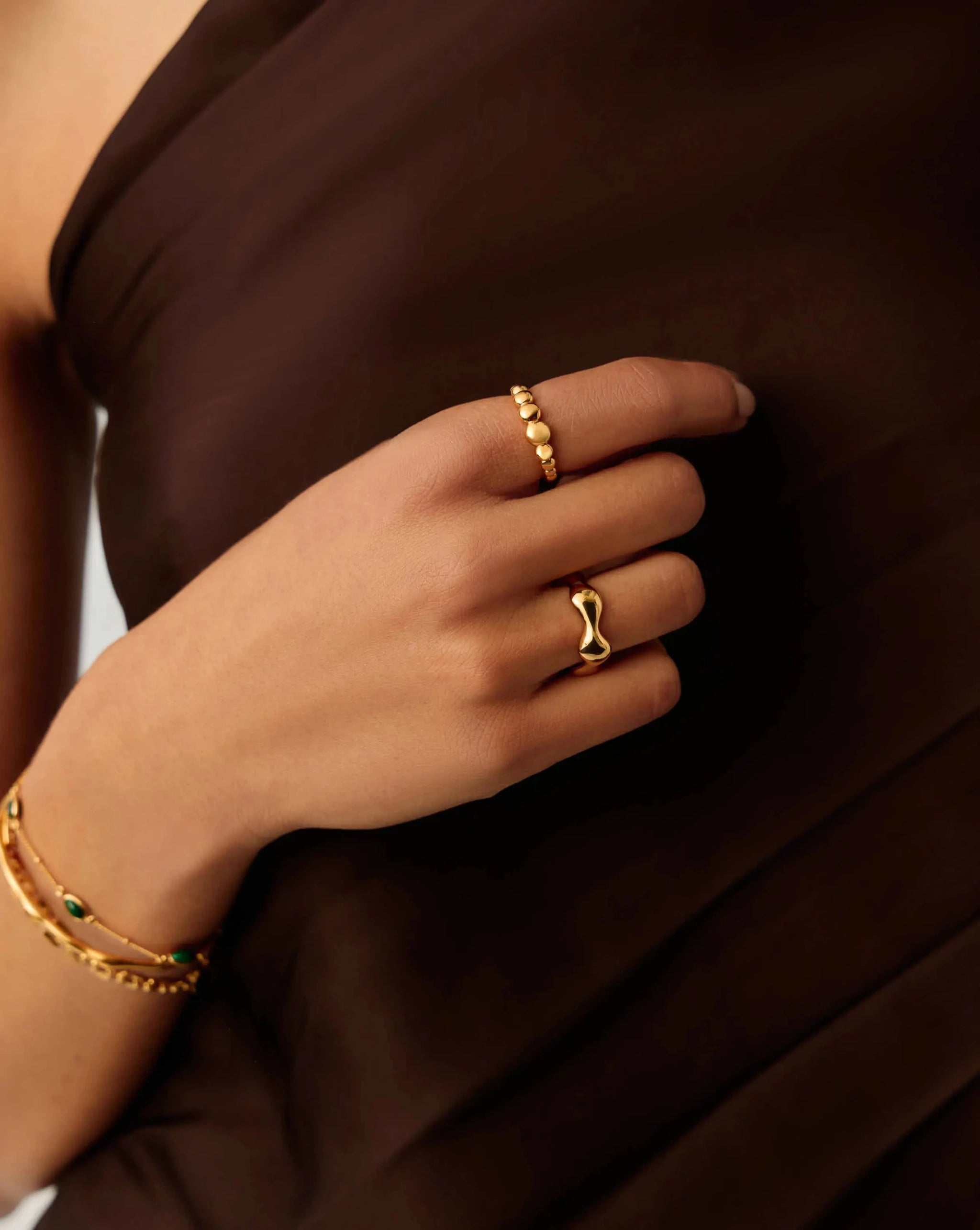 Eny Puffy Stacking Ring | 18ct Gold Plated Rings Missoma
