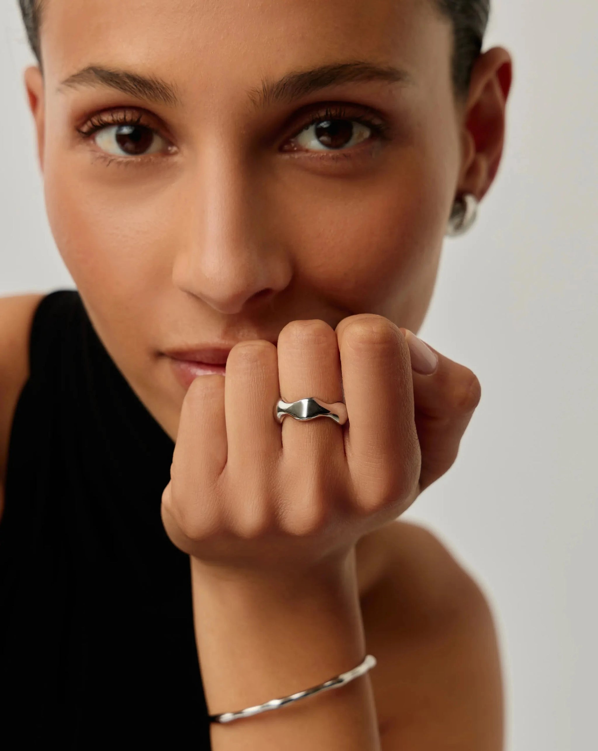 Eny Puffy Stacking Ring | Silver Plated Rings Missoma