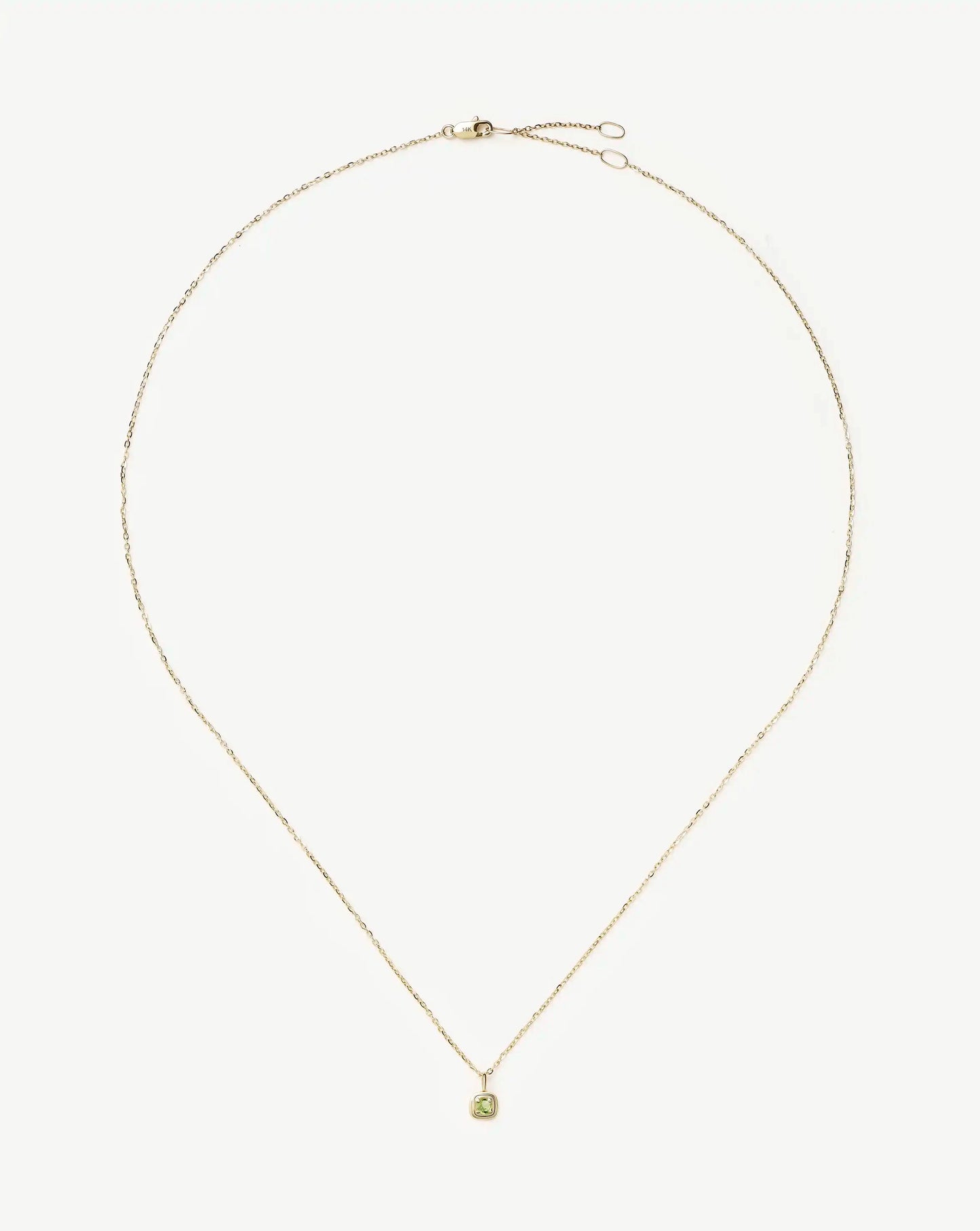 Fine August Birthstone Pendant Necklace | 14ct Solid Gold/Peridot Necklace Missoma