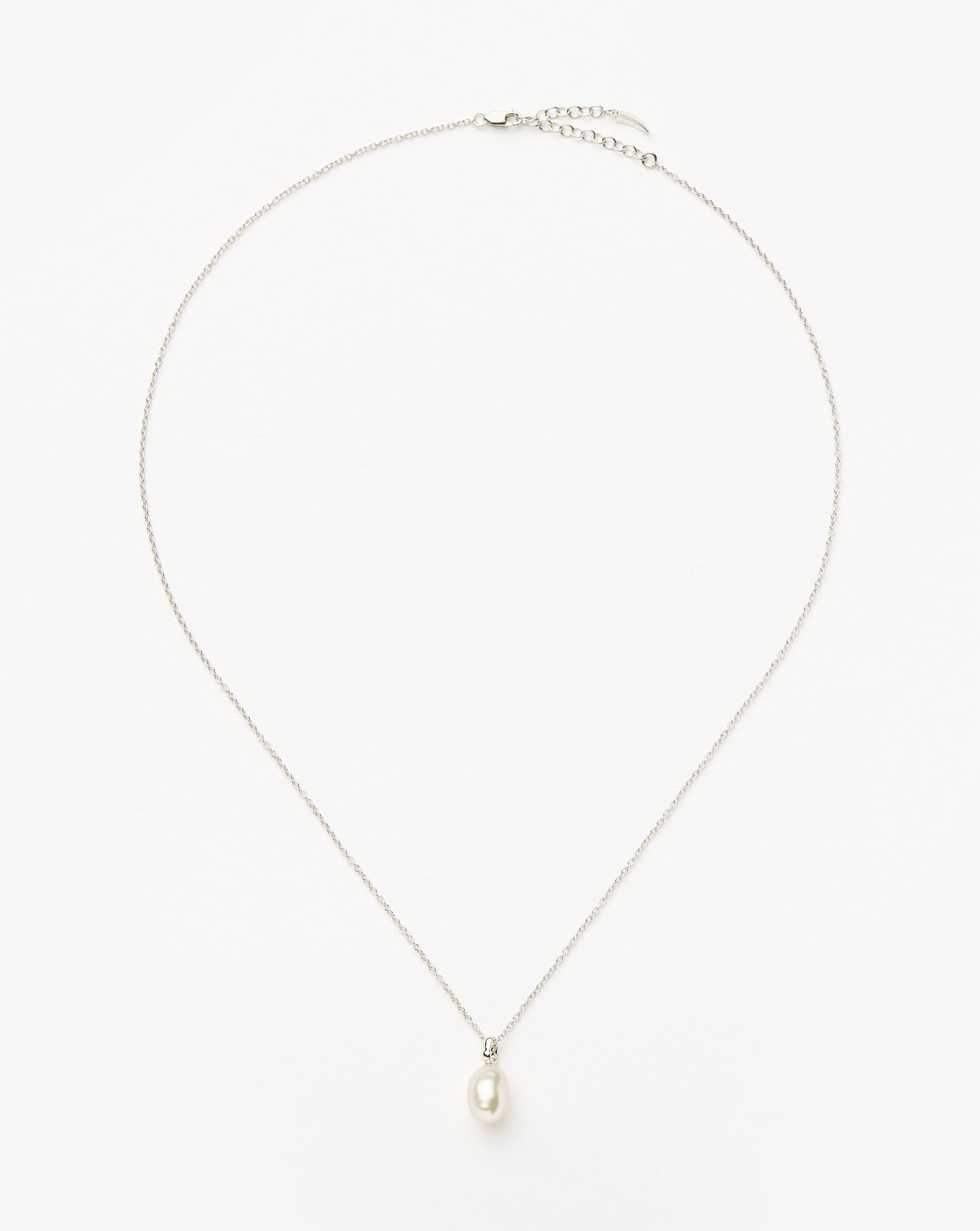 Fine Baroque Pearl Organic Pendant Necklace | 14ct Solid White Gold/Pearl Necklaces Missoma