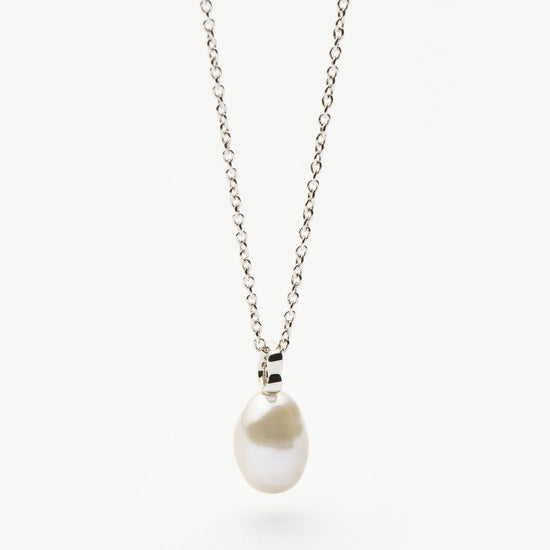 Fine Baroque Pearl Organic Pendant Necklace | 14ct Solid White Gold/Pearl Necklaces Missoma
