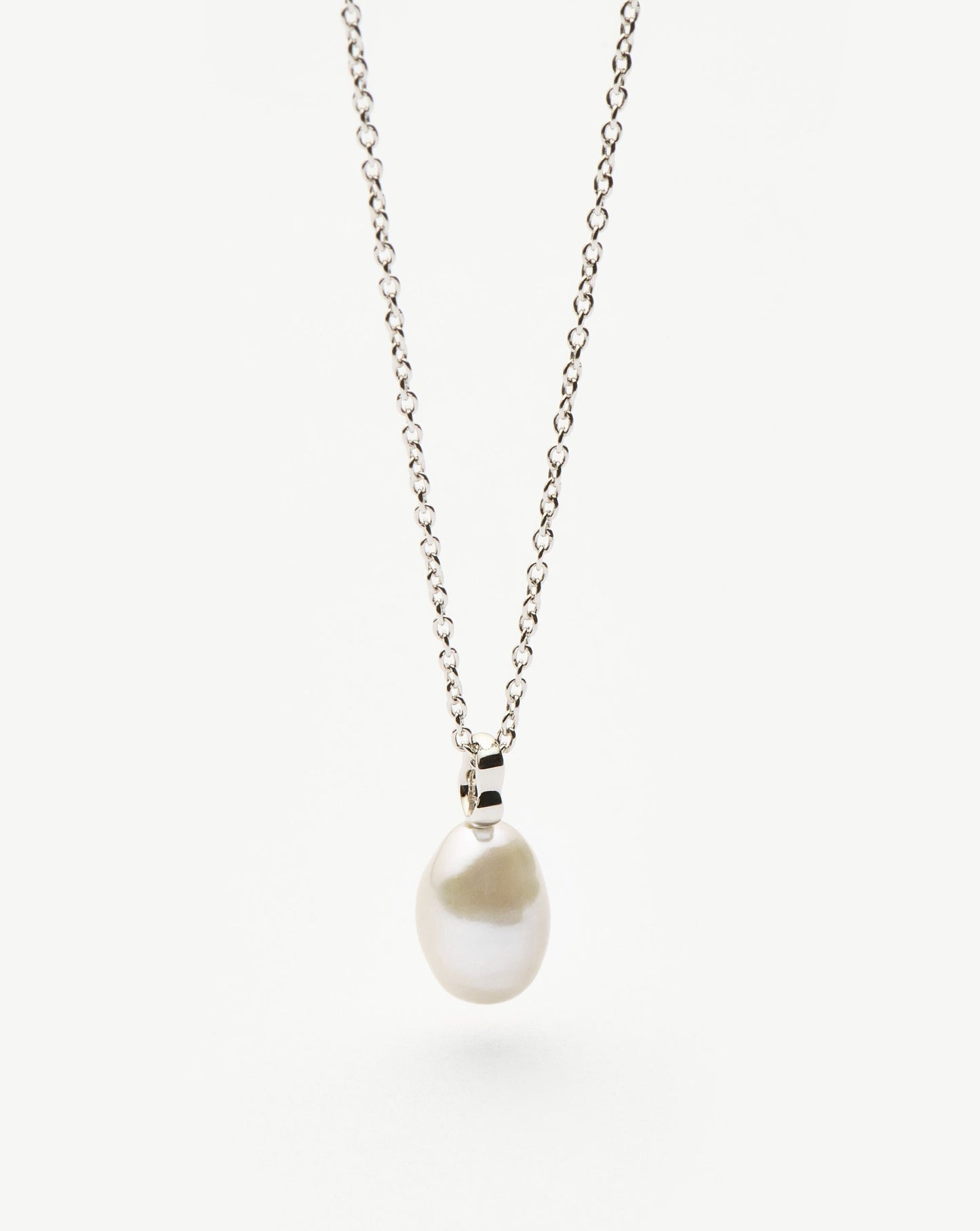 Fine Baroque Pearl Organic Pendant Necklace | 14ct Solid White Gold/Pearl Necklaces Missoma