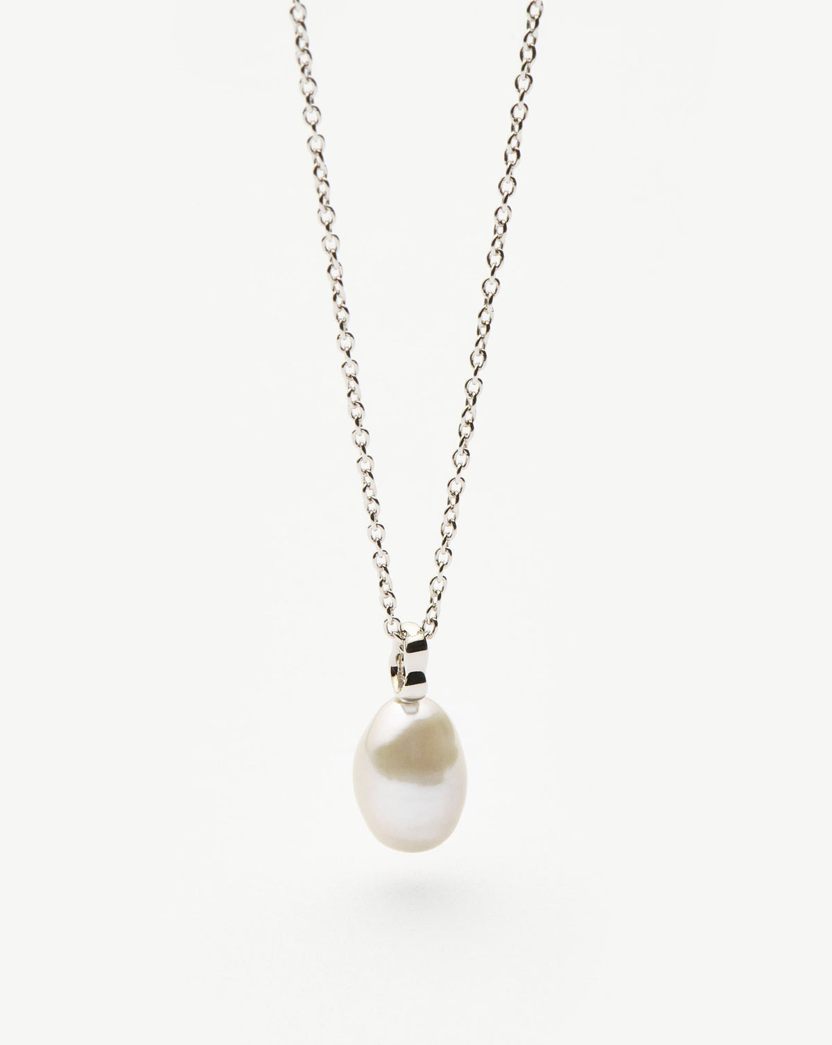 Fine Baroque Pearl Organic Pendant Necklace | 14ct Solid White Gold/Pearl Necklaces Missoma