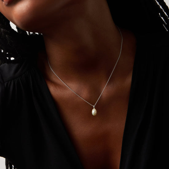 Fine Baroque Pearl Organic Pendant Necklace | 14ct Solid White Gold/Pearl Necklaces Missoma
