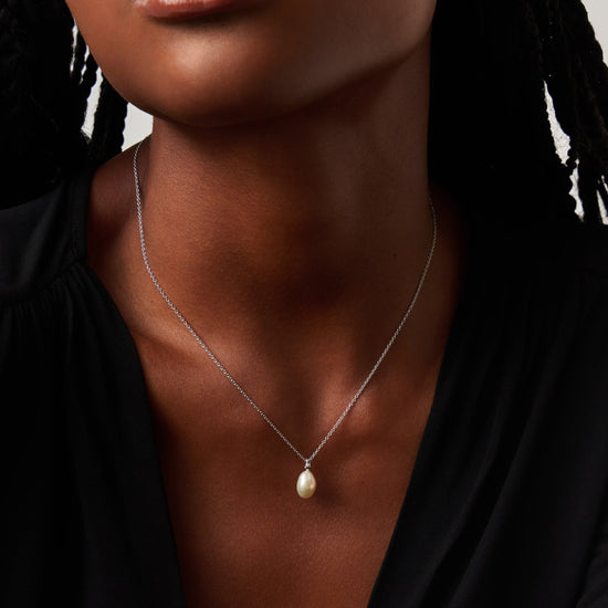 Fine Baroque Pearl Organic Pendant Necklace | 14ct Solid White Gold/Pearl Necklaces Missoma