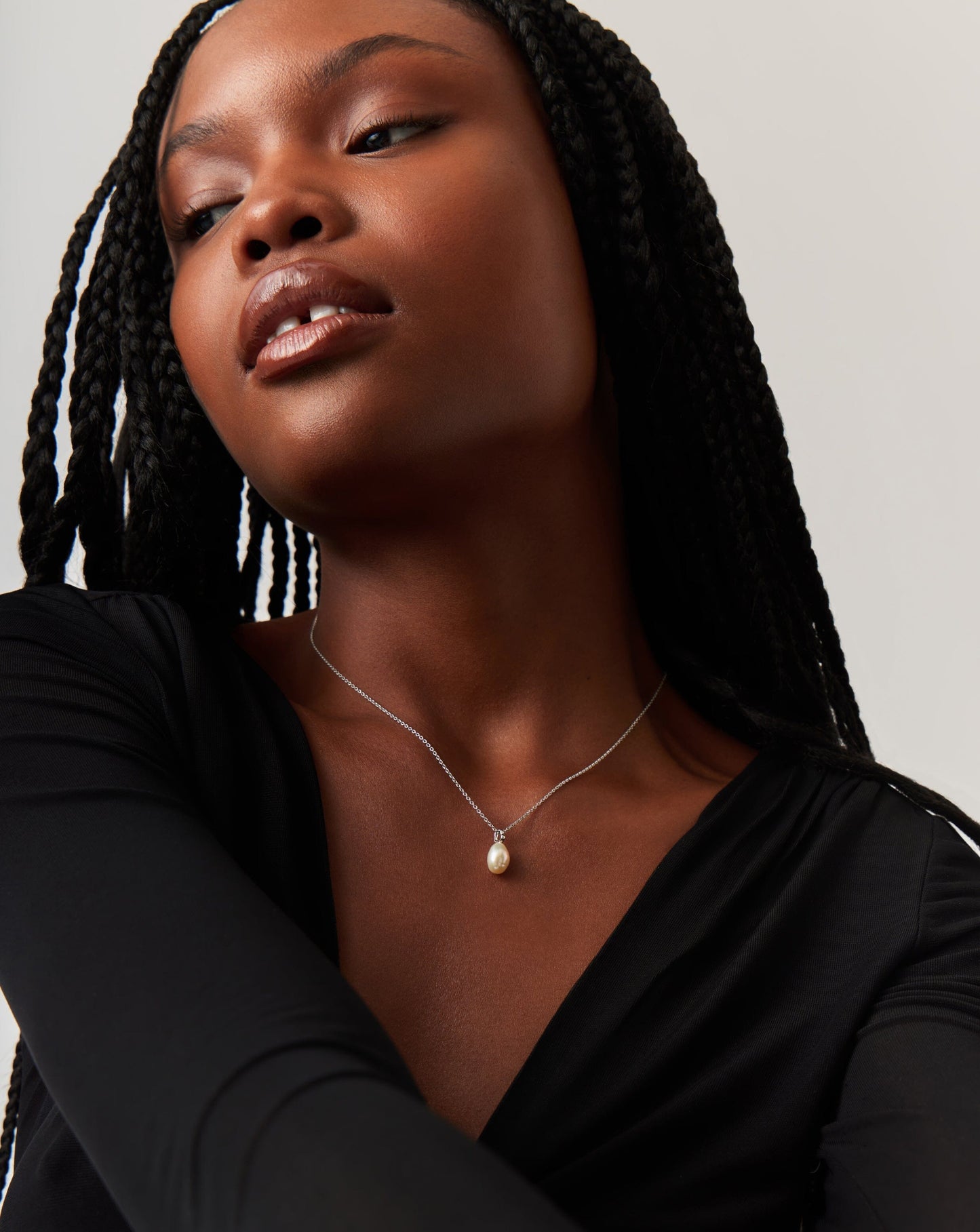 Fine Baroque Pearl Organic Pendant Necklace | 14ct Solid White Gold/Pearl Necklaces Missoma