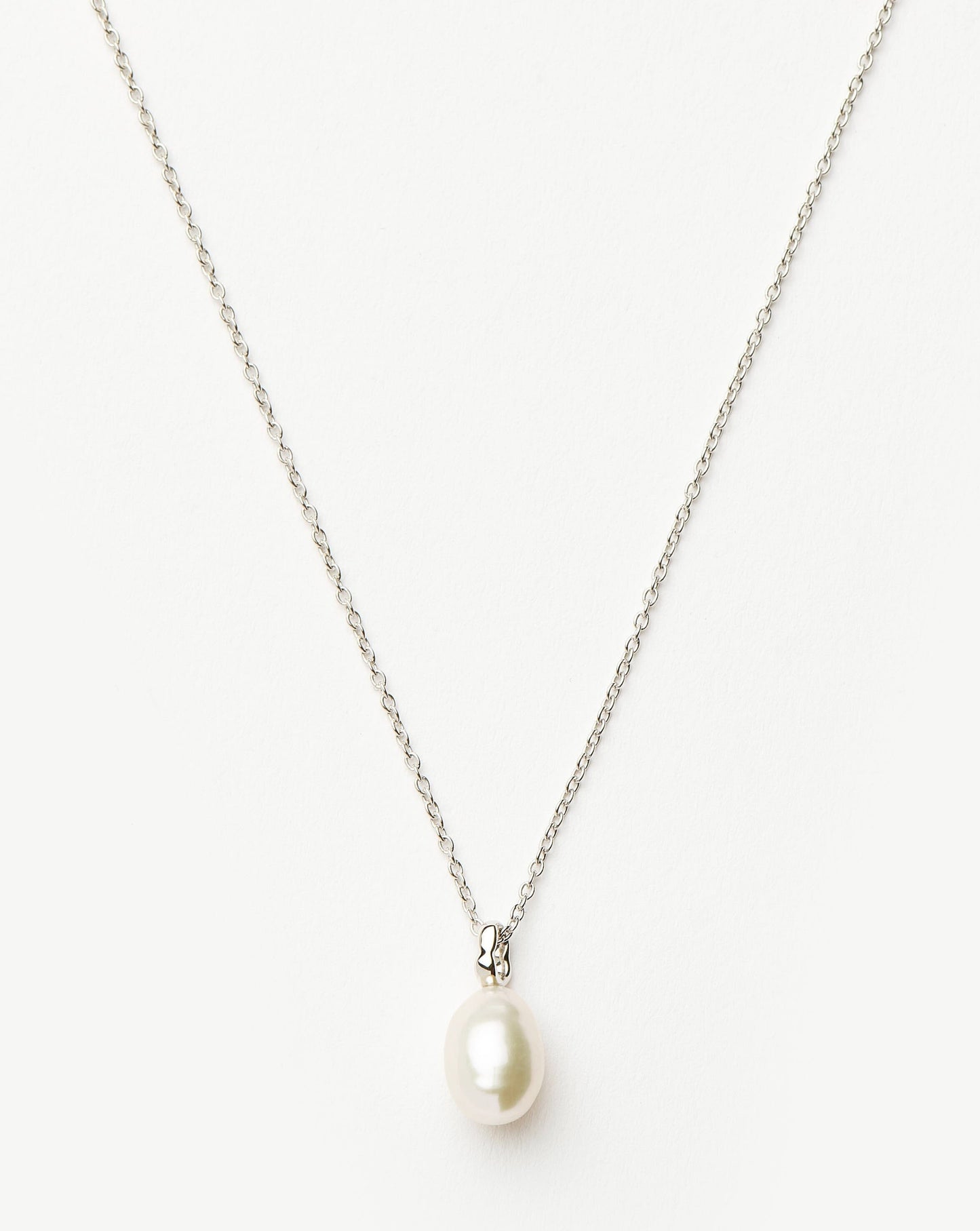 Fine Baroque Pearl Organic Pendant Necklace | 14ct Solid White Gold/Pearl Necklaces Missoma