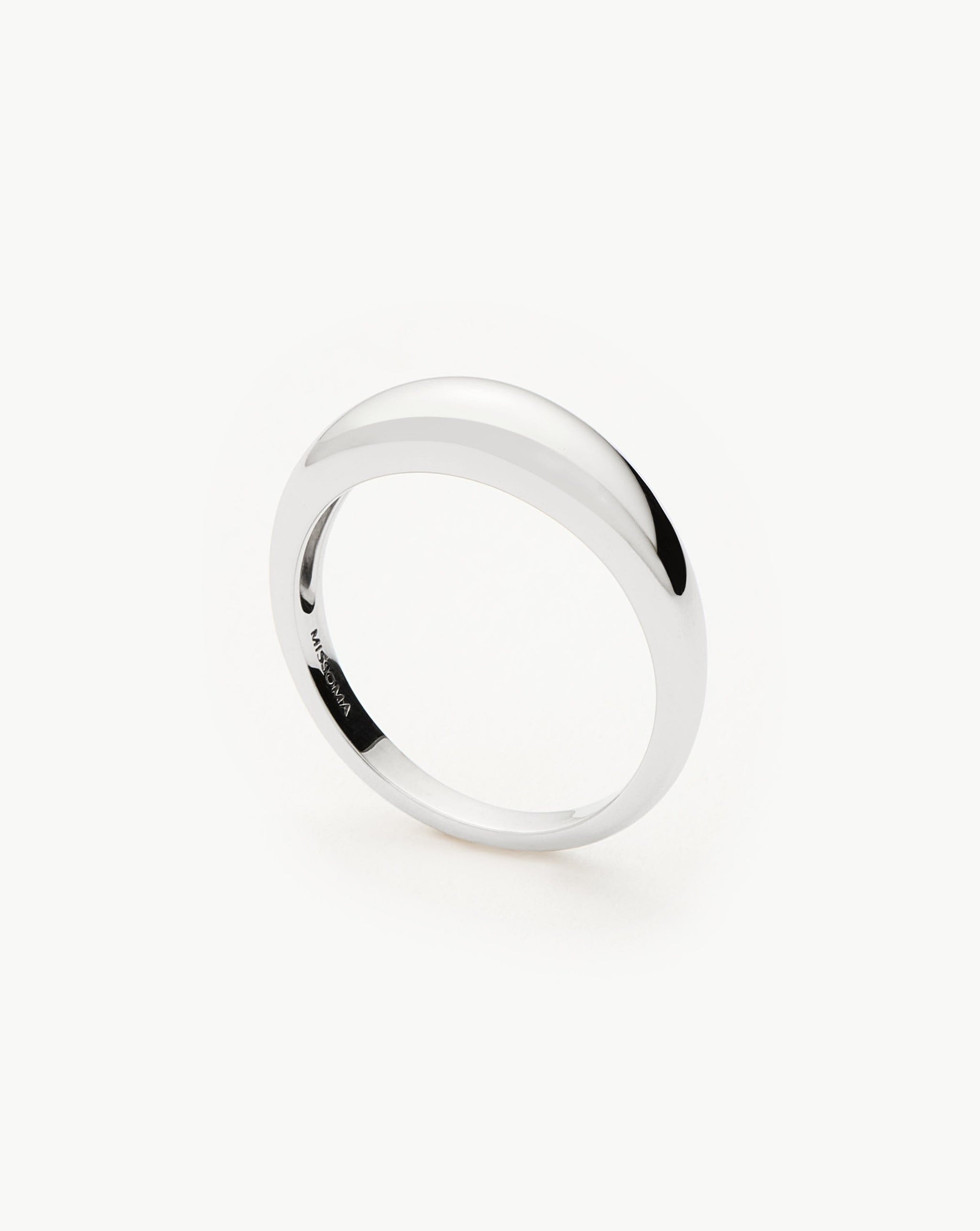 Fine Classic Dome Ring | 14ct Solid White Gold Rings Missoma