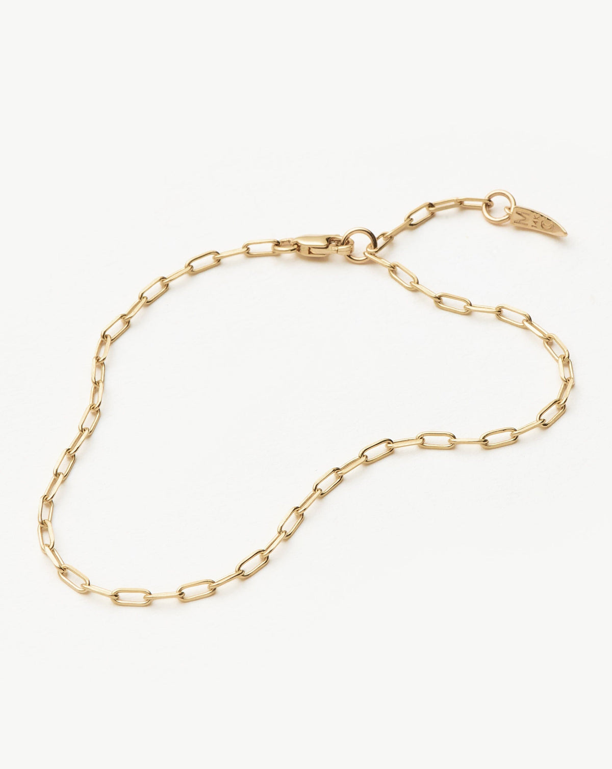 Fine Classic Paperclip Chain Bracelet | 14ct Solid Gold Bracelets Missoma