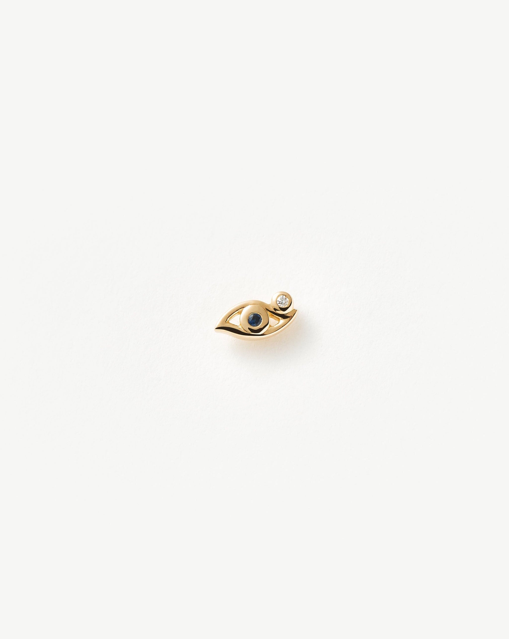 Fine Diamond & Blue Sapphire Eye Single Stud Earring Earrings Missoma