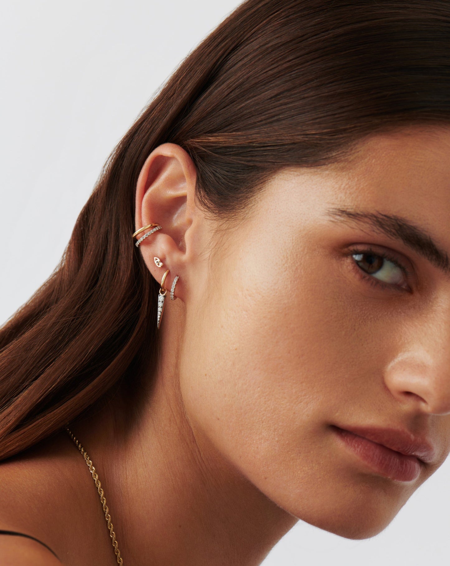 Fine Diamond & Blue Sapphire Eye Single Stud Earring Earrings Missoma