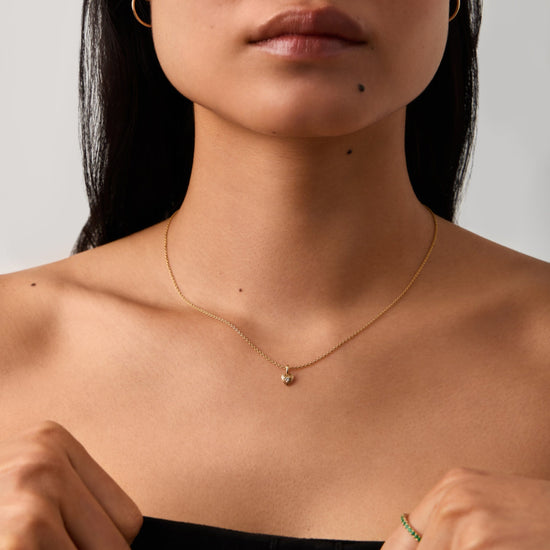Fine Diamond Heart Mini Pendant Necklace | 14ct solid Gold/Diamond Necklaces Missoma