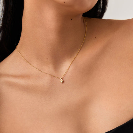 Fine Diamond Heart Mini Pendant Necklace | 14ct solid Gold/Diamond Necklaces Missoma