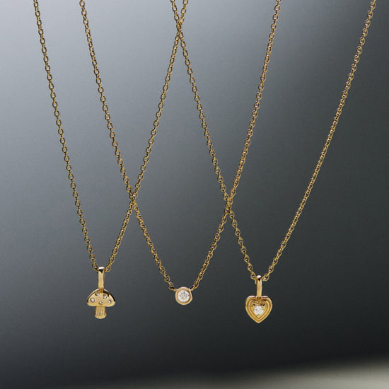 Fine Diamond Heart Mini Pendant Necklace | 14ct solid Gold/Diamond Necklaces Missoma