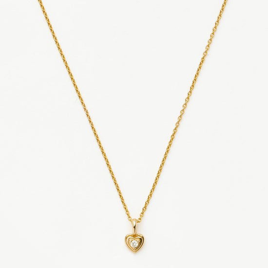 Fine Diamond Heart Mini Pendant Necklace | 14ct solid Gold/Diamond Necklaces Missoma