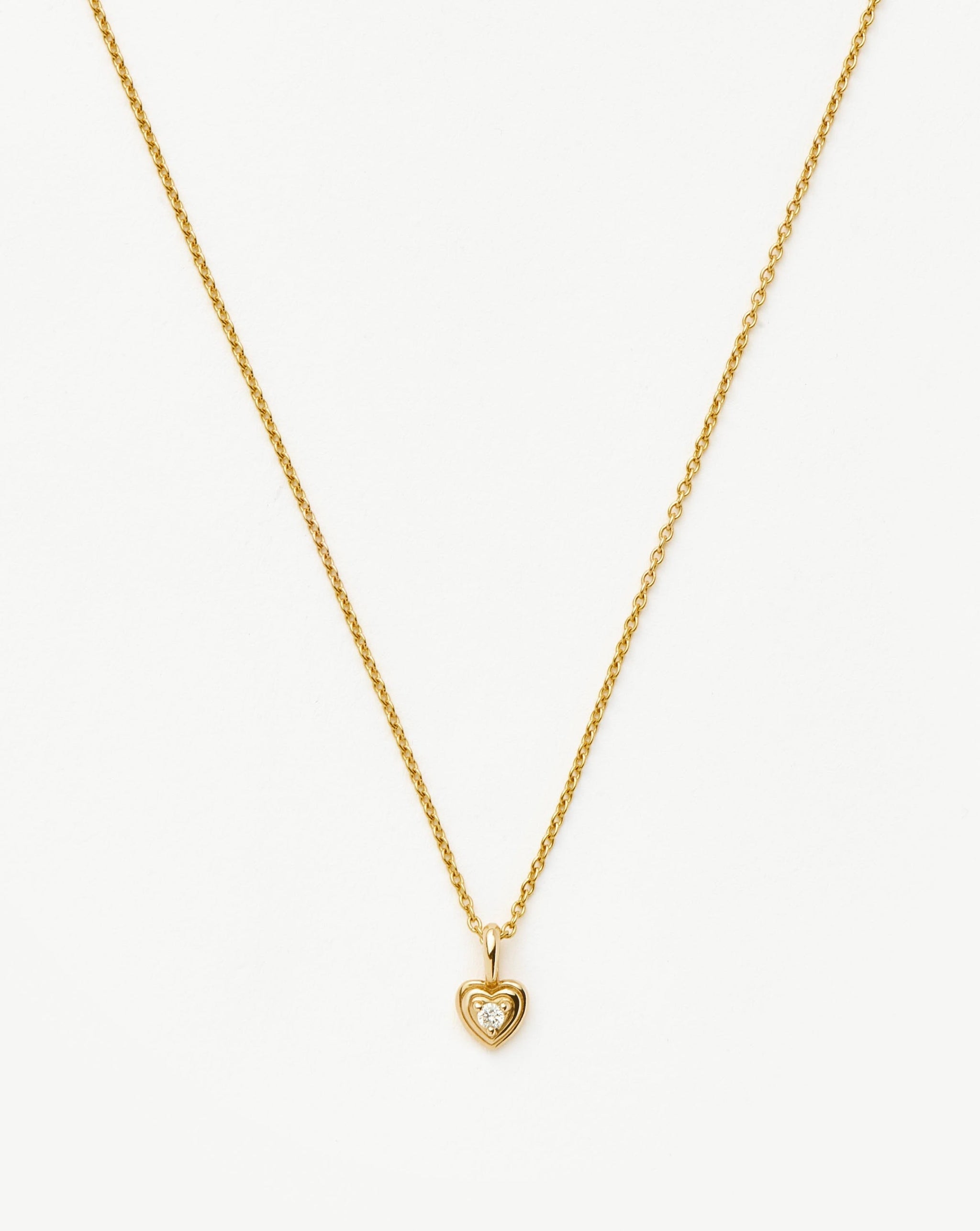 Fine Diamond Heart Mini Pendant Necklace | 14ct solid Gold/Diamond Necklaces Missoma