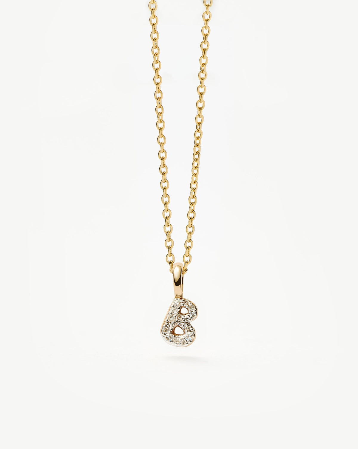 Fine Diamond Initial Mini Pendant Necklace - B | 14ct Solid Yellow Gold Plated/Diamond Necklaces Missoma