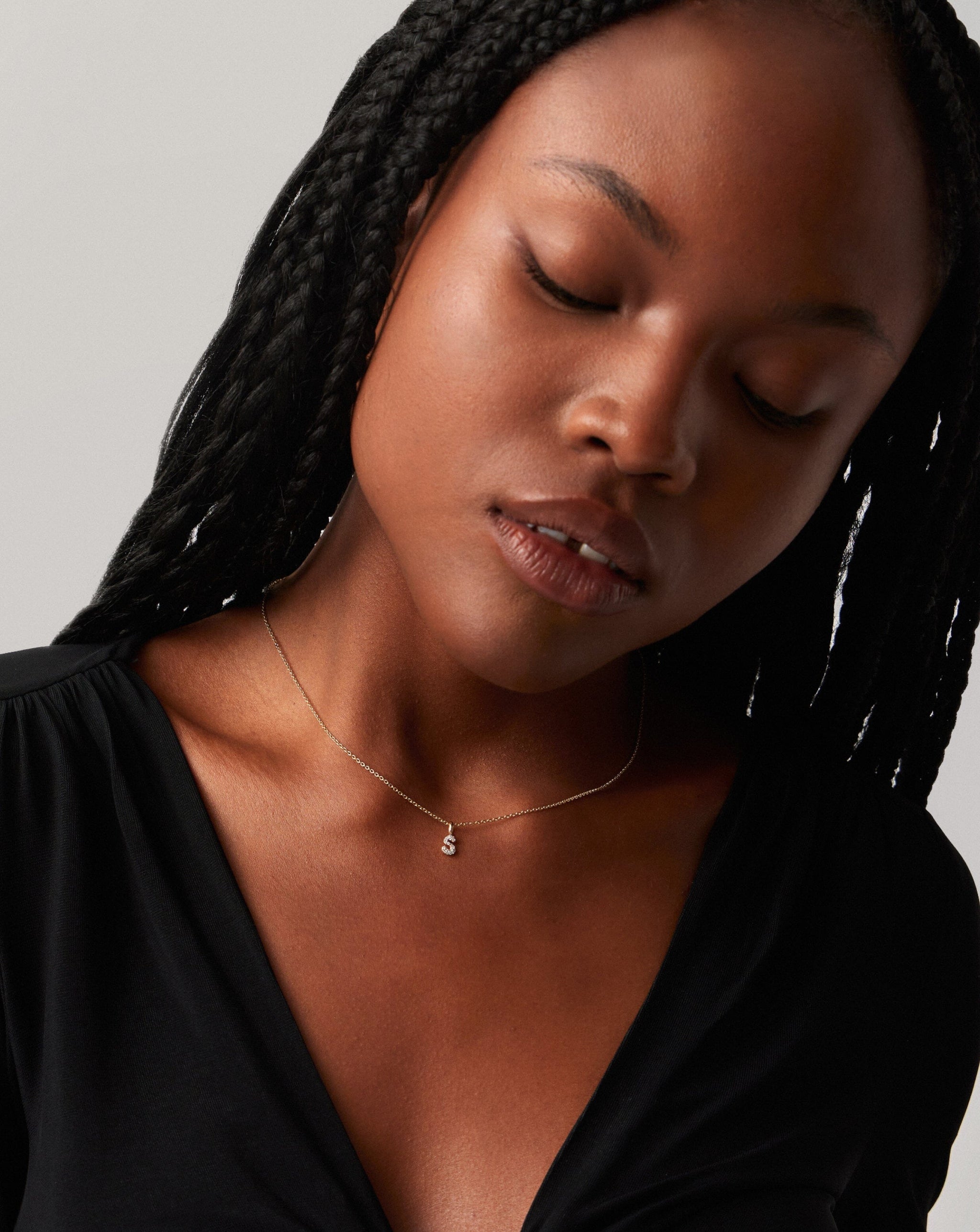 Fine Diamond Initial Mini Pendant Necklace - S | 14ct Solid Yellow Gold Plated/Diamond Necklaces Missoma