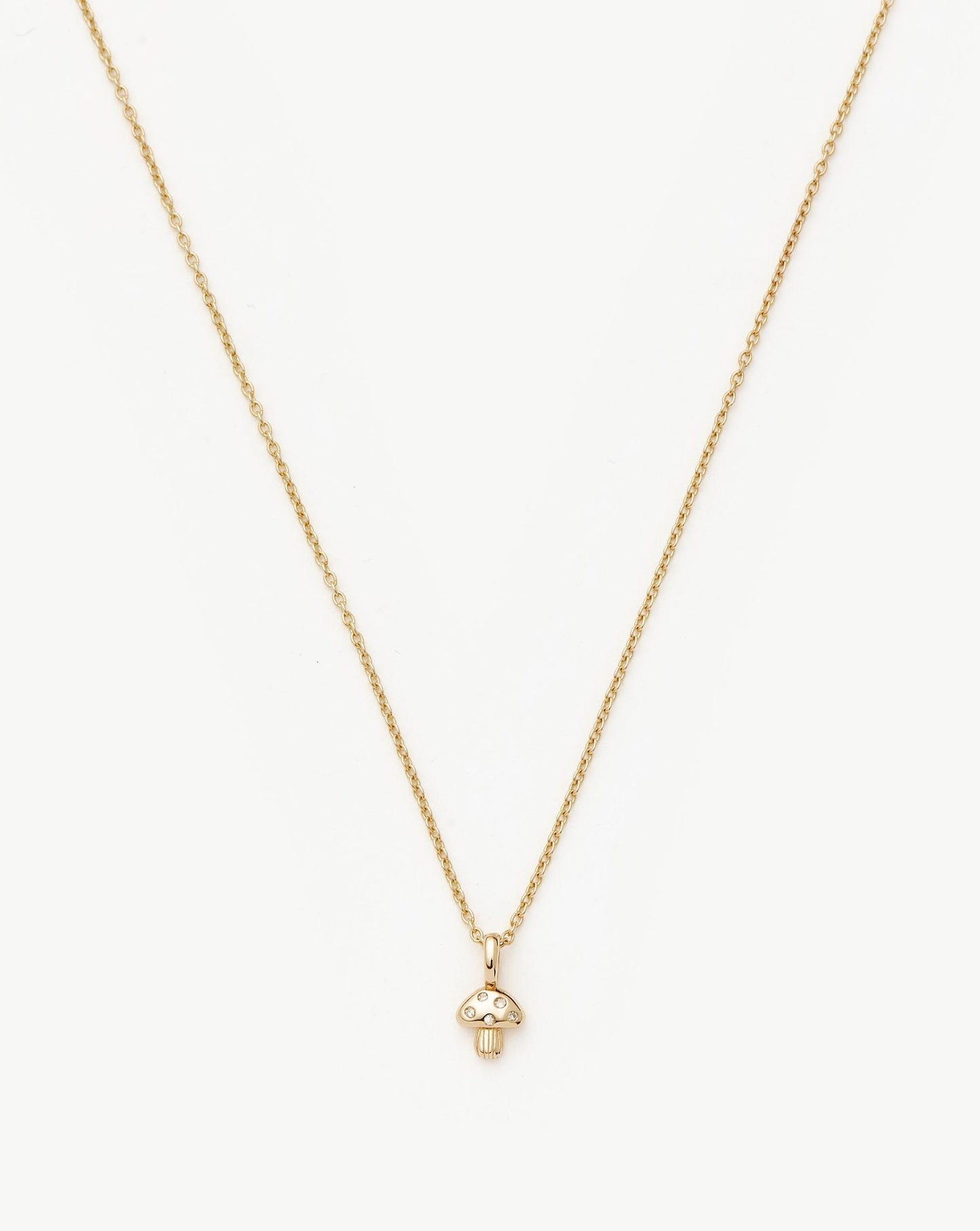 Fine Diamond Mushroom Mini Pendant Necklace | 14ct Solid Gold/Diamond Necklaces Missoma