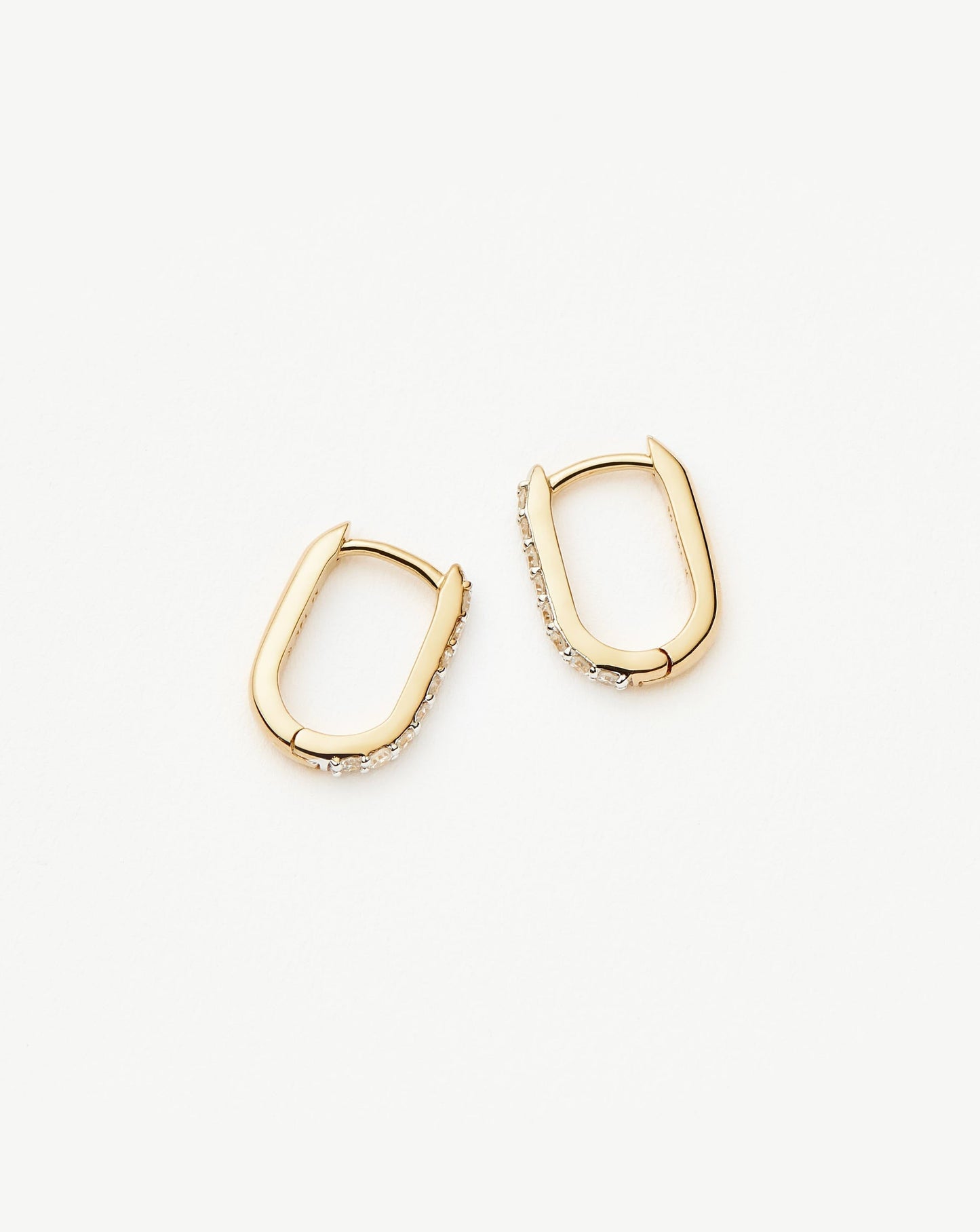 Fine Diamond Ovate Mini Hoop Earrings | 14ct Solid Gold/Diamond Earrings Missoma