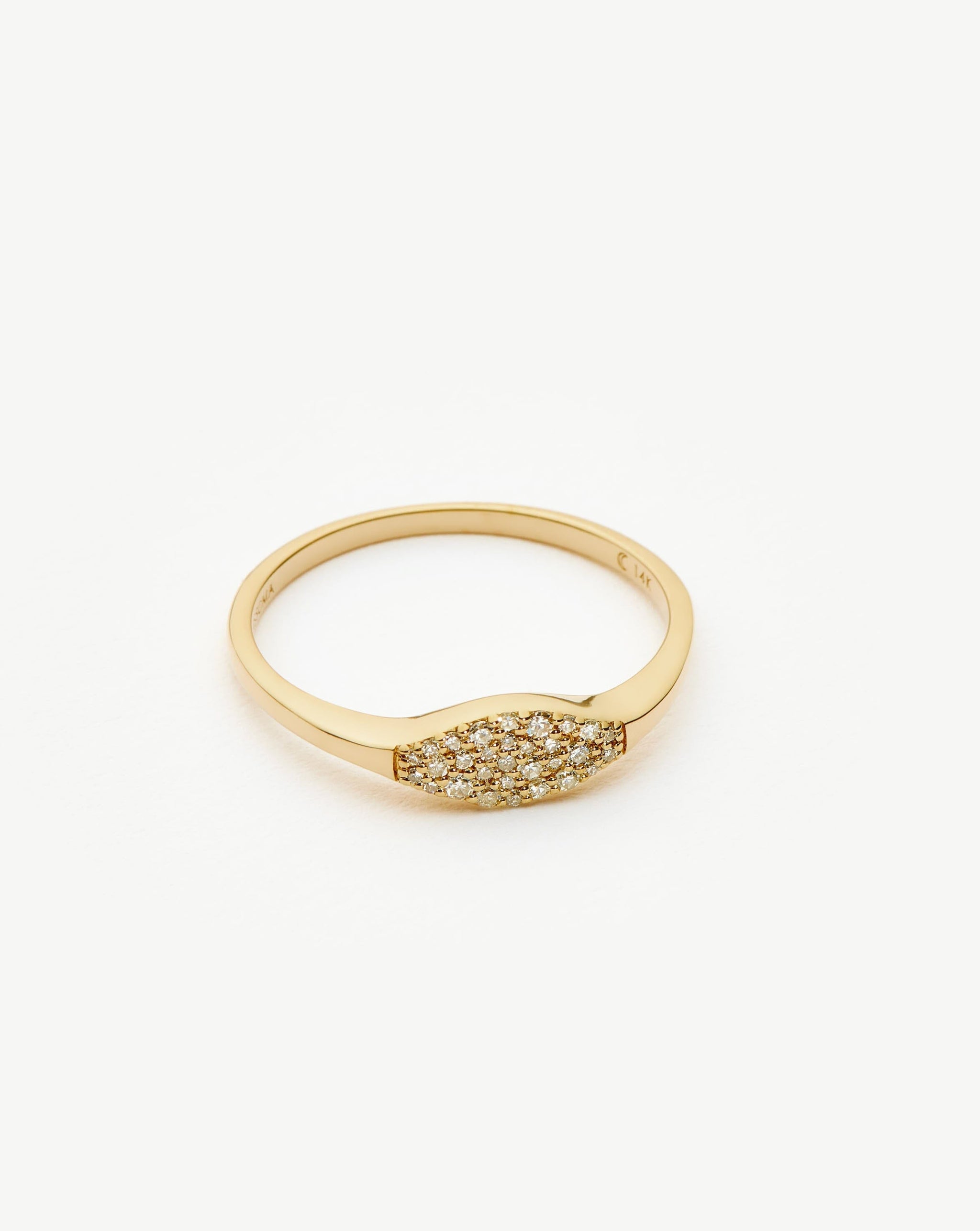 Fine Diamond Signet Ring | 14ct Solid Gold/Diamond Rings Missoma