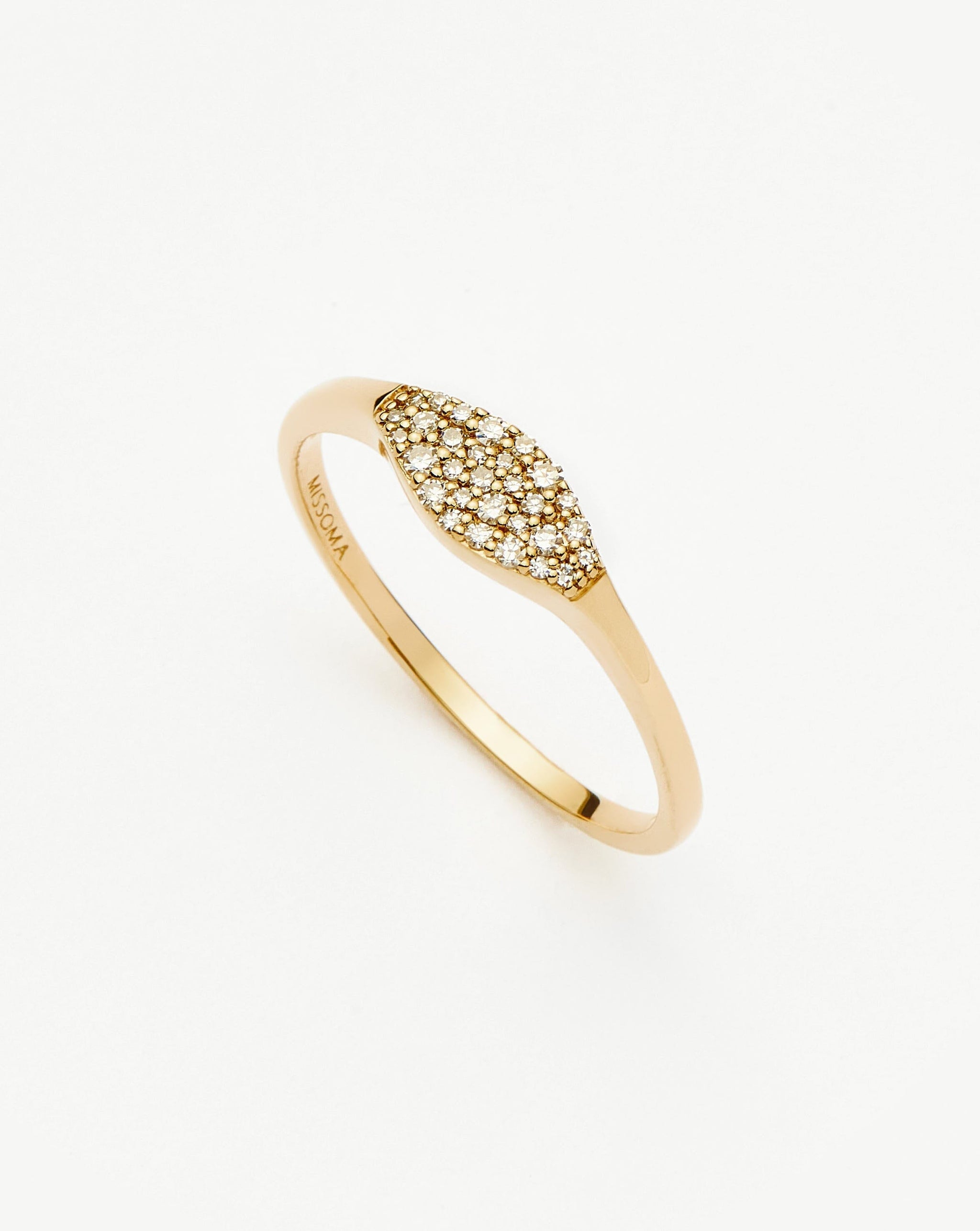 Fine Diamond Signet Ring | 14ct Solid Gold/Diamond Rings Missoma