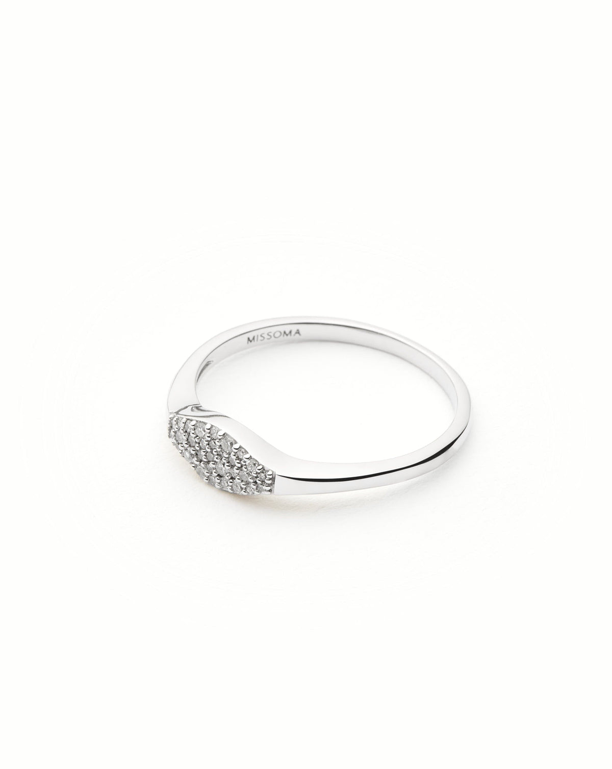 Fine Diamond Signet Ring | 14ct Solid White Gold/Diamond Rings Missoma
