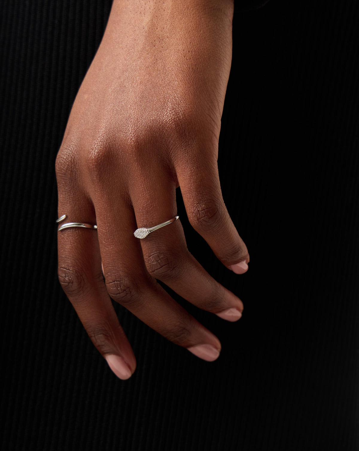 Fine Diamond Signet Ring | 14ct Solid White Gold/Diamond Rings Missoma