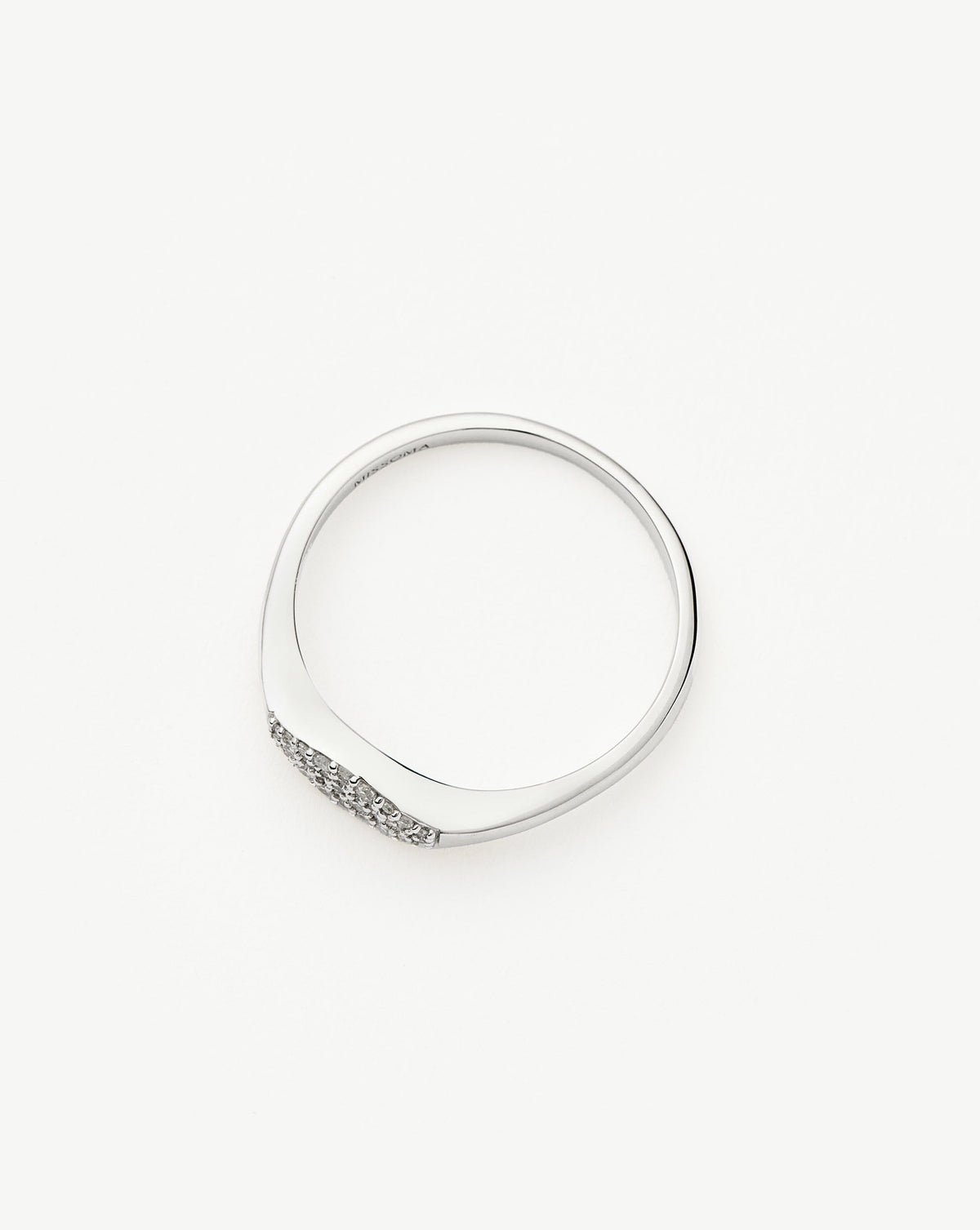 Fine Diamond Signet Ring | 14ct Solid White Gold/Diamond Rings Missoma