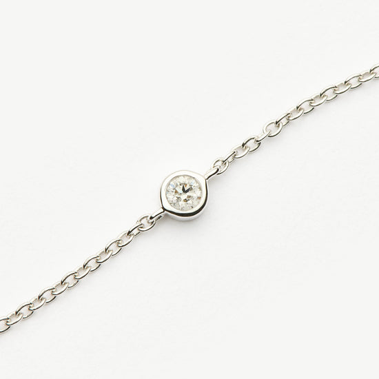 Fine Diamond Solitaire Bracelet | 14ct Solid White Gold/Diamond Bracelets Missoma