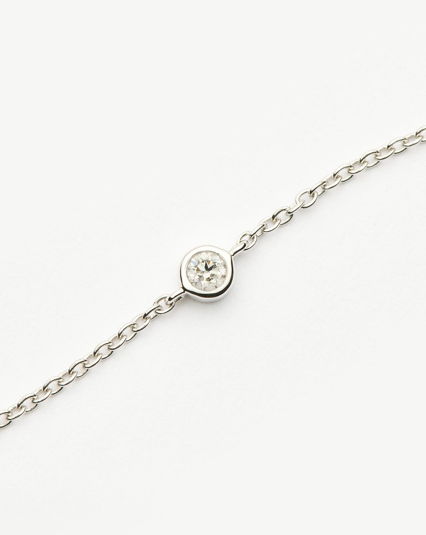 Fine Diamond Solitaire Bracelet | 14ct Solid White Gold/Diamond Bracelets Missoma