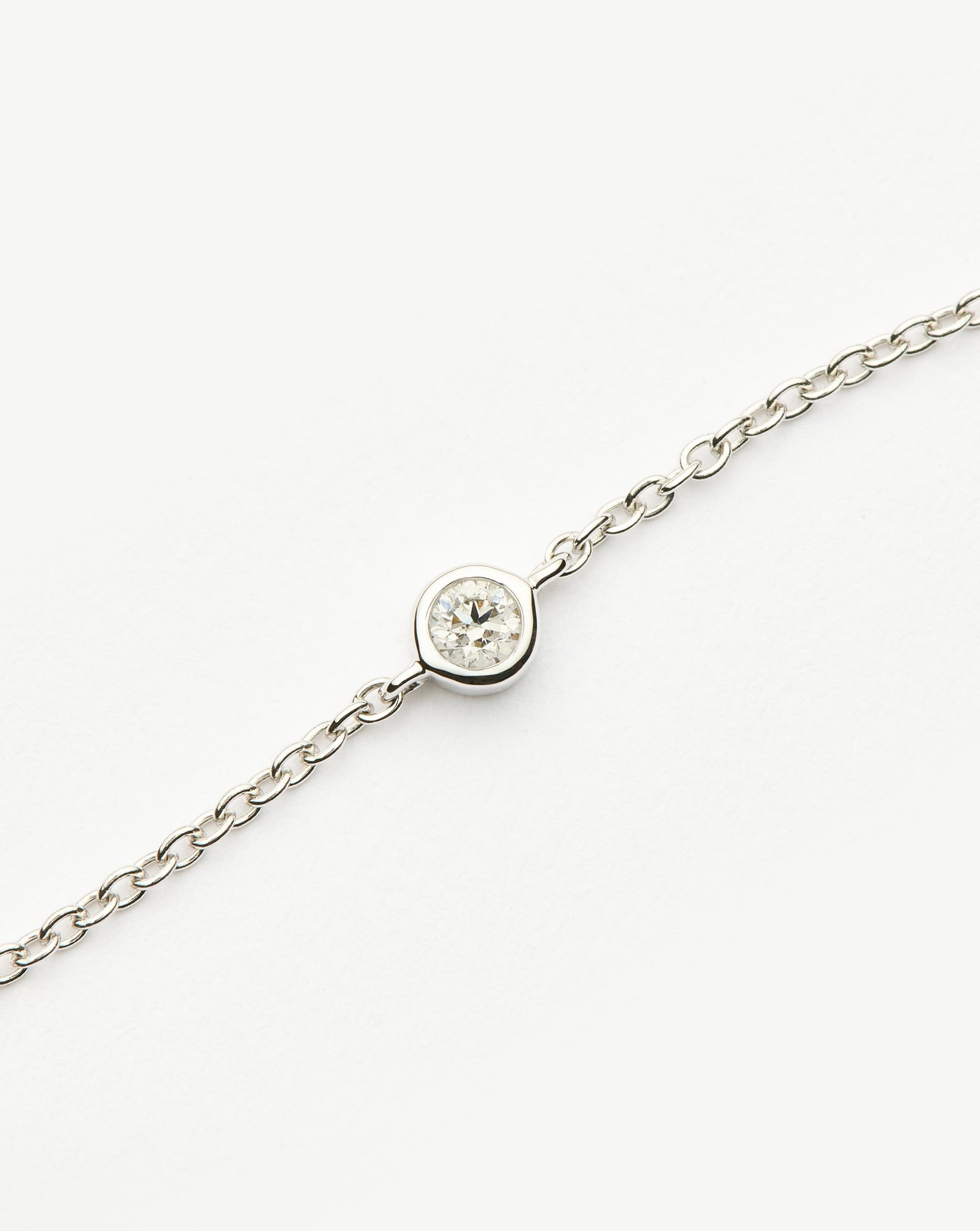 Fine Diamond Solitaire Bracelet | 14ct Solid White Gold/Diamond Bracelets Missoma