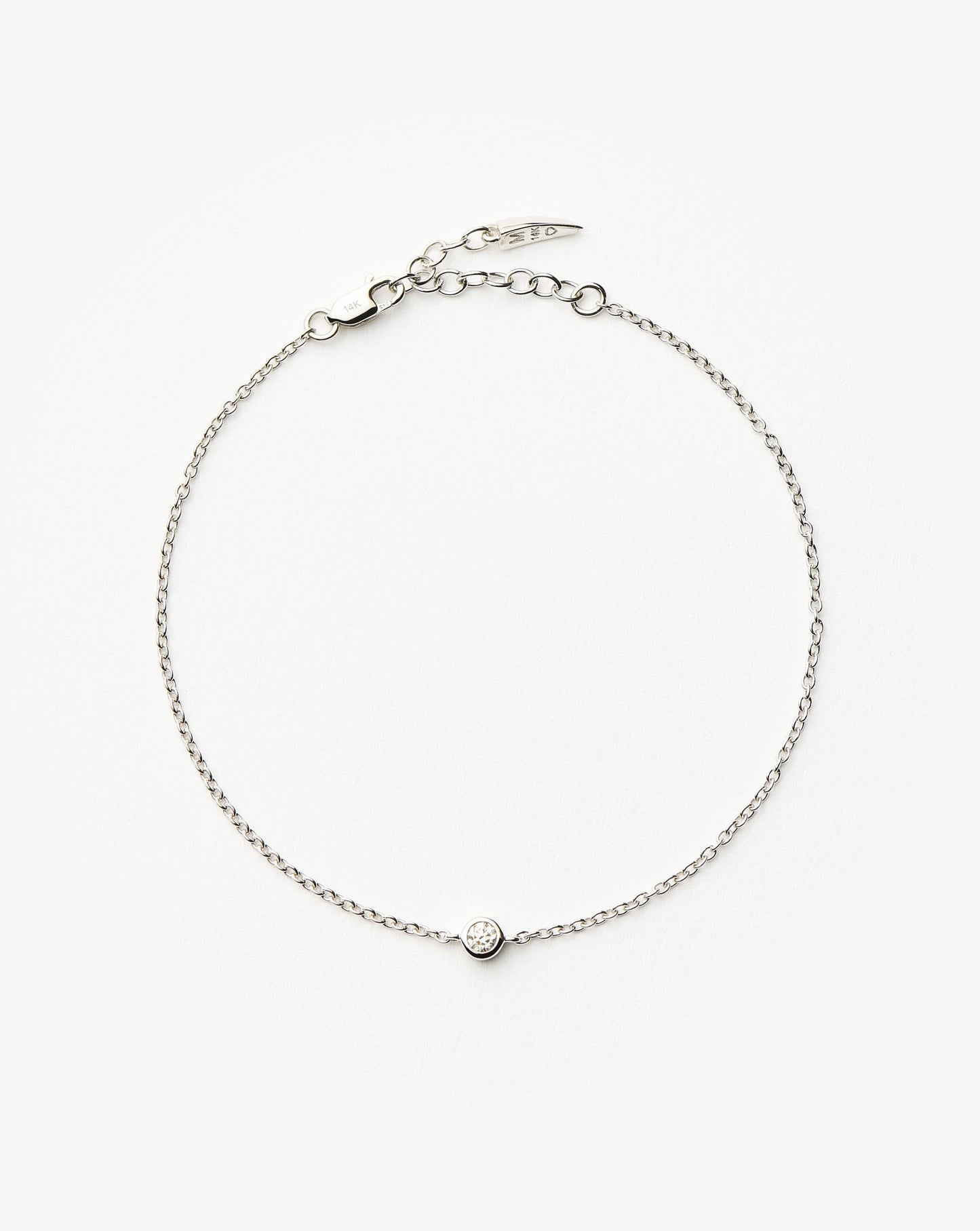 Fine Diamond Solitaire Bracelet | 14ct Solid White Gold/Diamond Bracelets Missoma