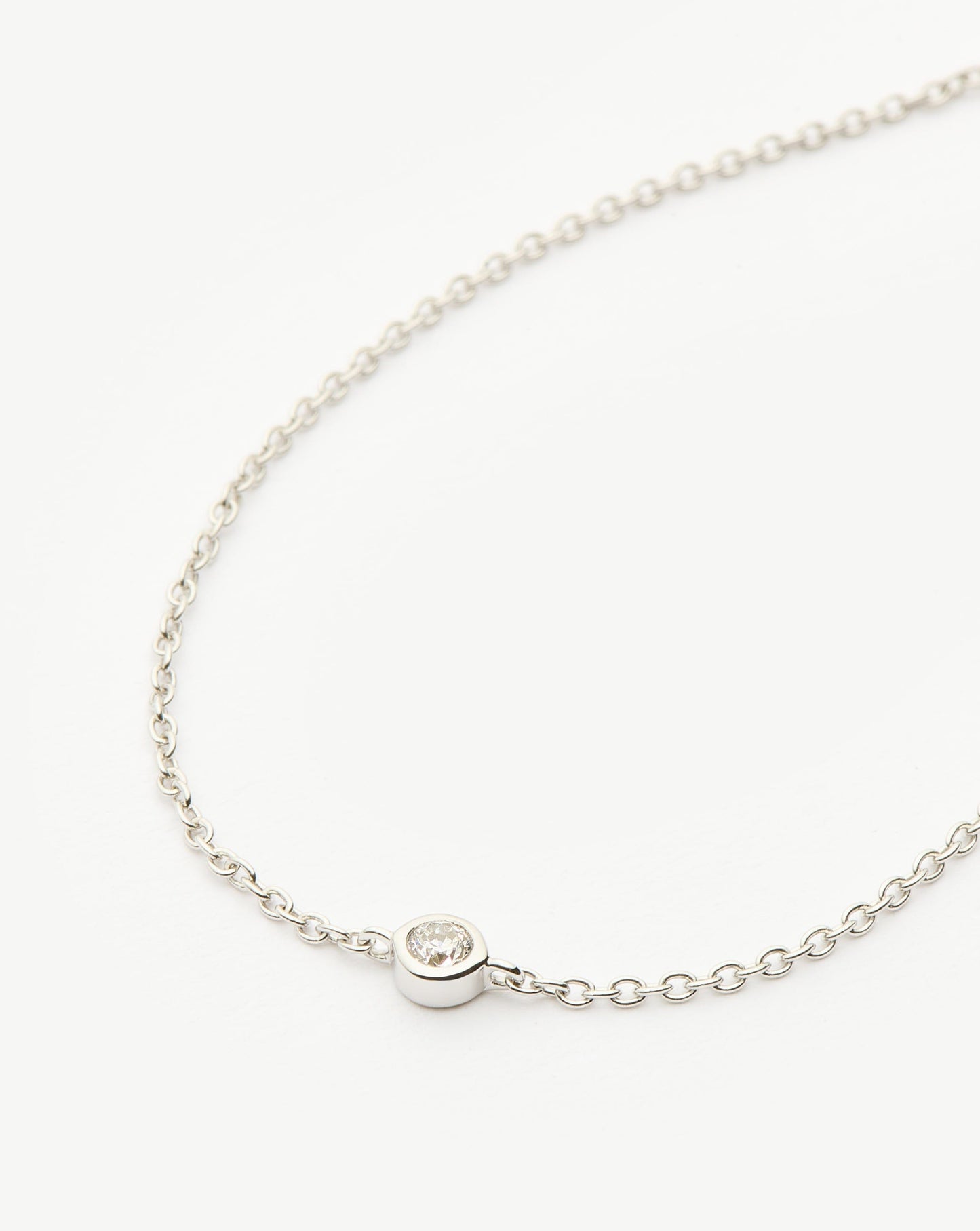 Fine Diamond Solitaire Bracelet | 14ct Solid White Gold/Diamond Bracelets Missoma