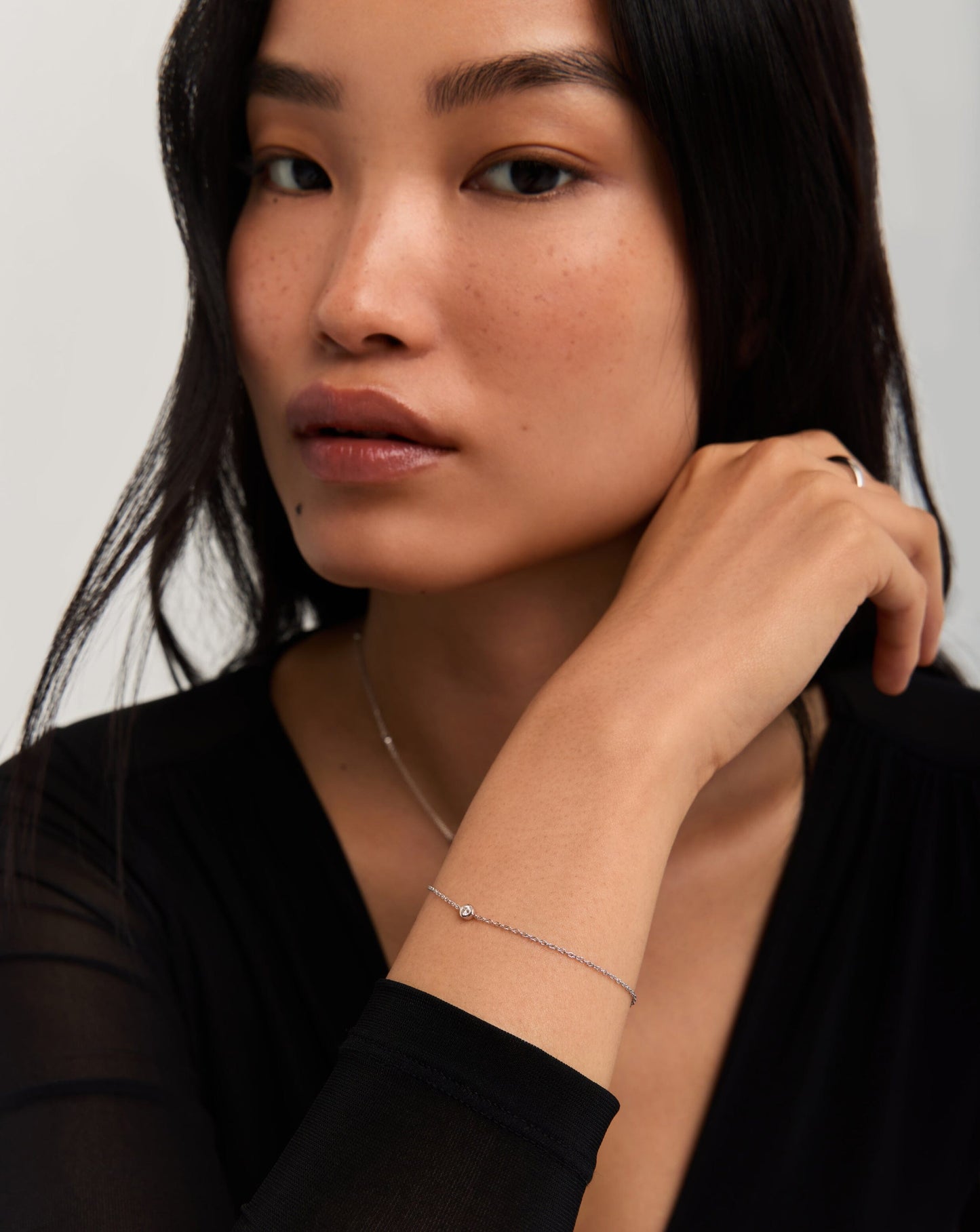 Fine Diamond Solitaire Bracelet | 14ct Solid White Gold/Diamond Bracelets Missoma