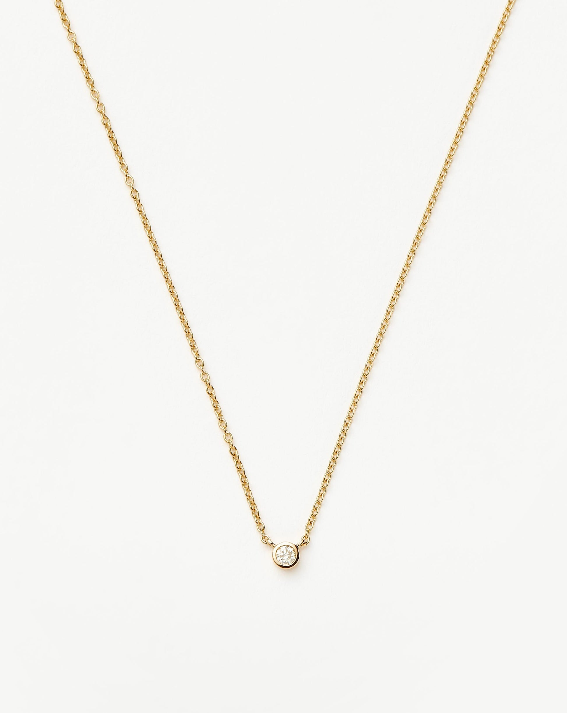 Fine Diamond Solitaire Pendant Necklace | 14ct Solid Gold/Diamond Necklaces Missoma