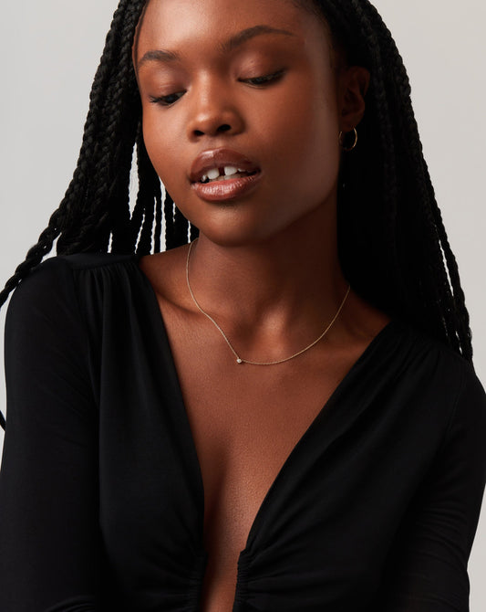 Fine Diamond Solitaire Pendant Necklace | 14ct Solid Gold/Diamond Necklaces Missoma