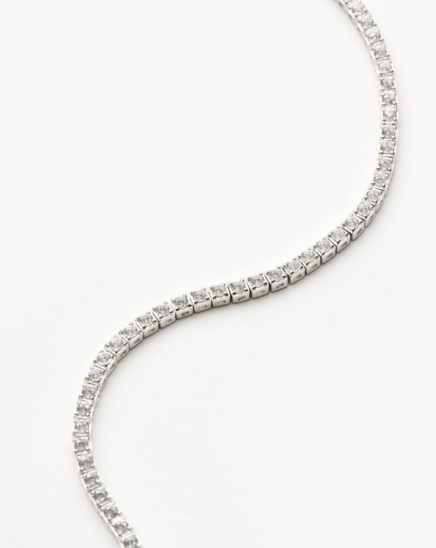 Fine Diamond Tennis Bracelet - Size S | 14ct Solid White Gold Lab Grown Diamonds Bracelets Missoma