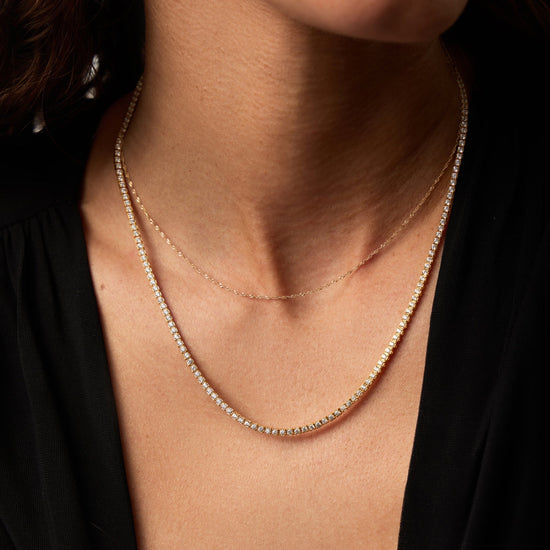 Fine Diamond Tennis Necklace | 14ct Solid Gold Diamond Necklaces Missoma
