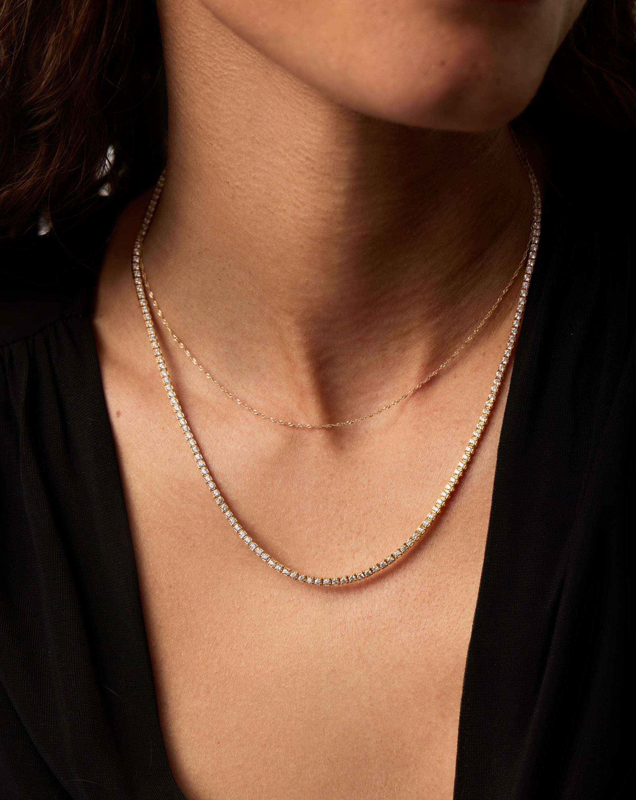 Fine Diamond Tennis Necklace | 14ct Solid Gold Diamond Necklaces Missoma