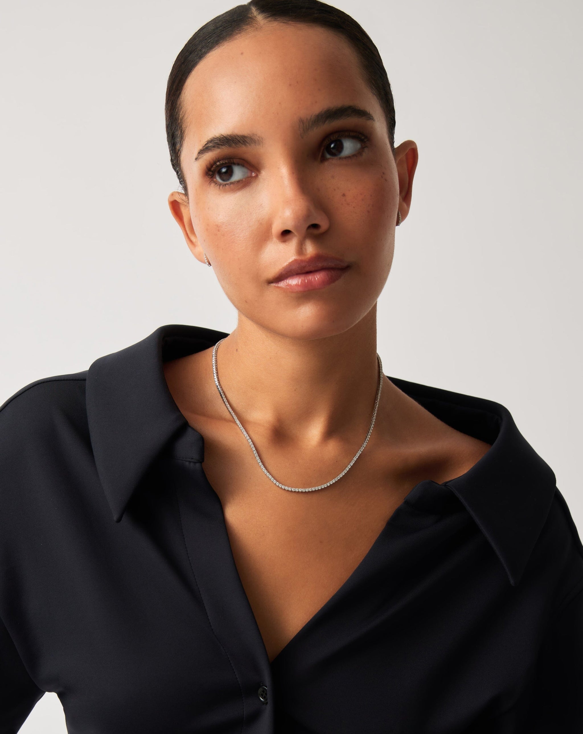 Fine Diamond Tennis Necklace | 14ct Solid White Gold Diamond Necklaces Missoma