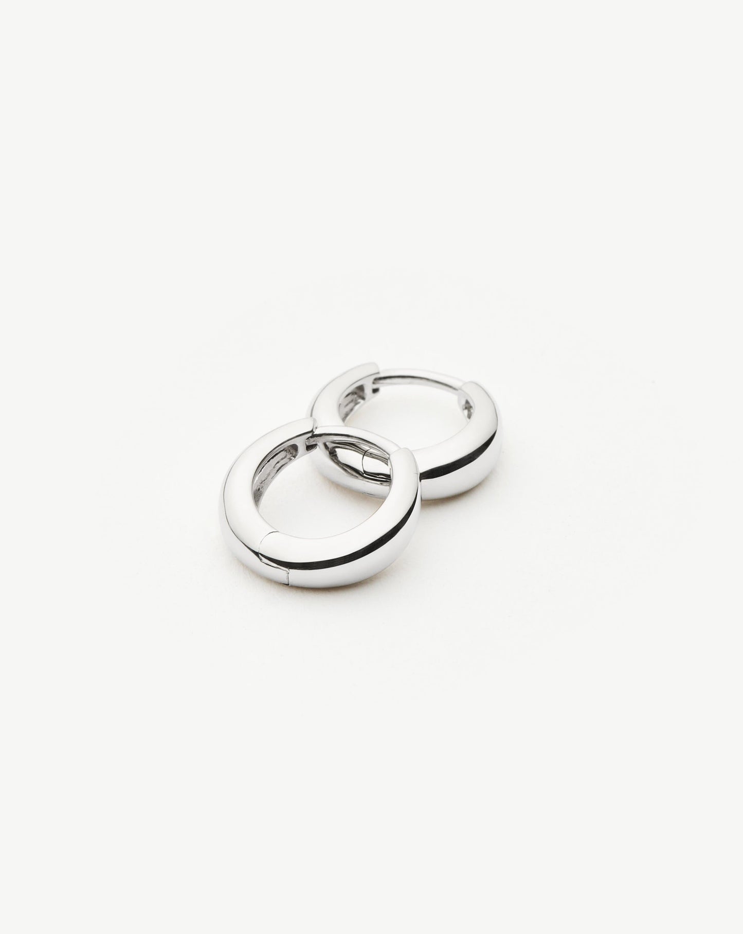 Fine Dome Huggies | 14ct Solid White Gold Earrings Missoma