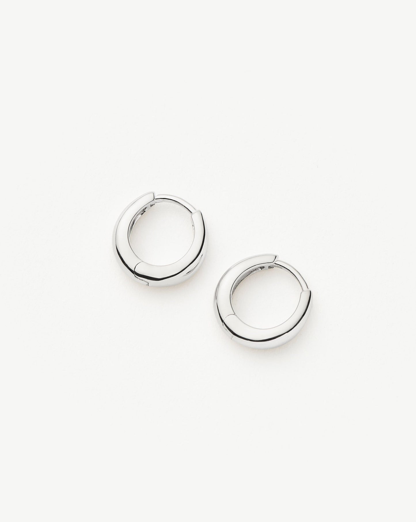 Fine Dome Huggies | 14ct Solid White Gold Earrings Missoma