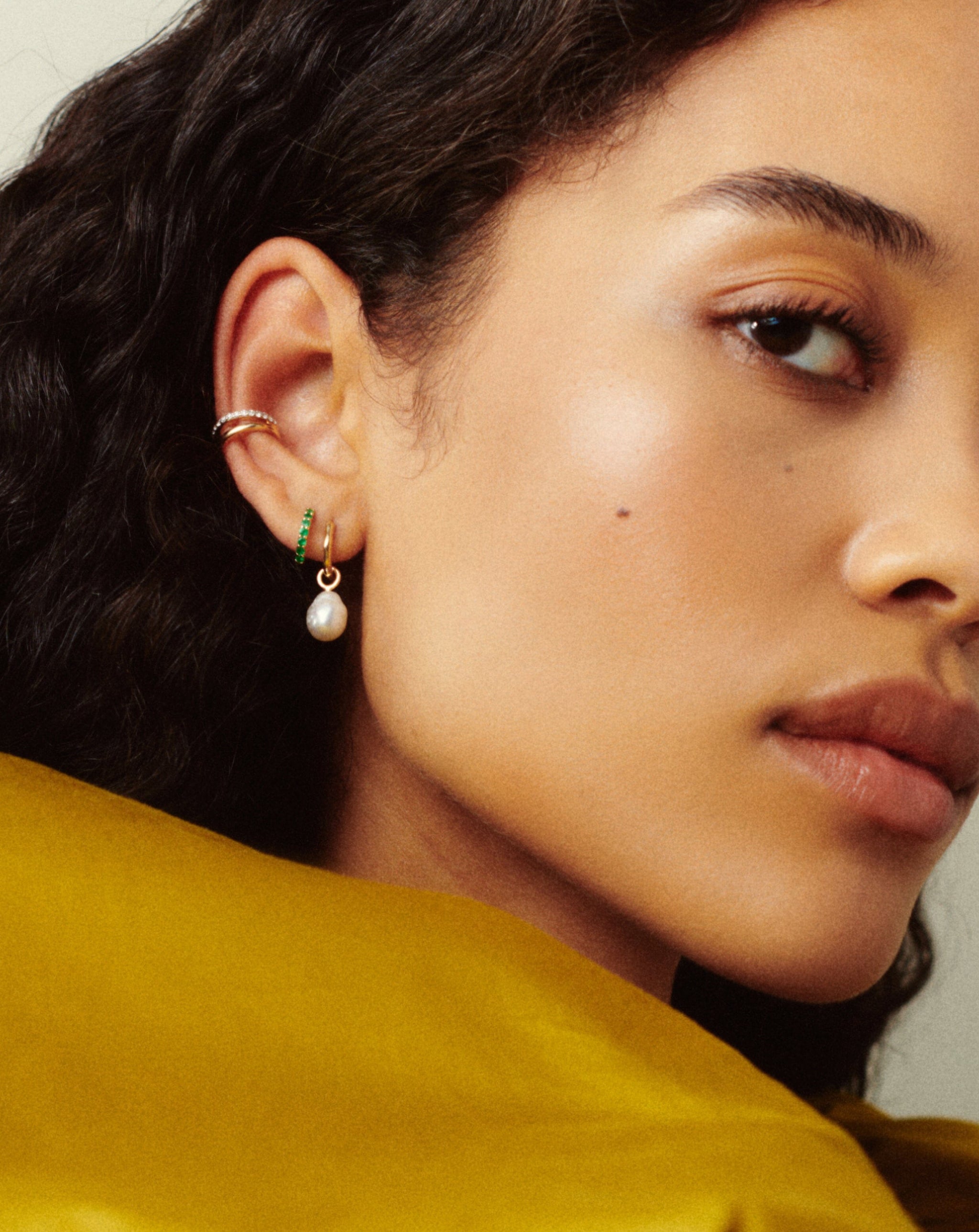 Fine Emerald Huggies Earrings Missoma