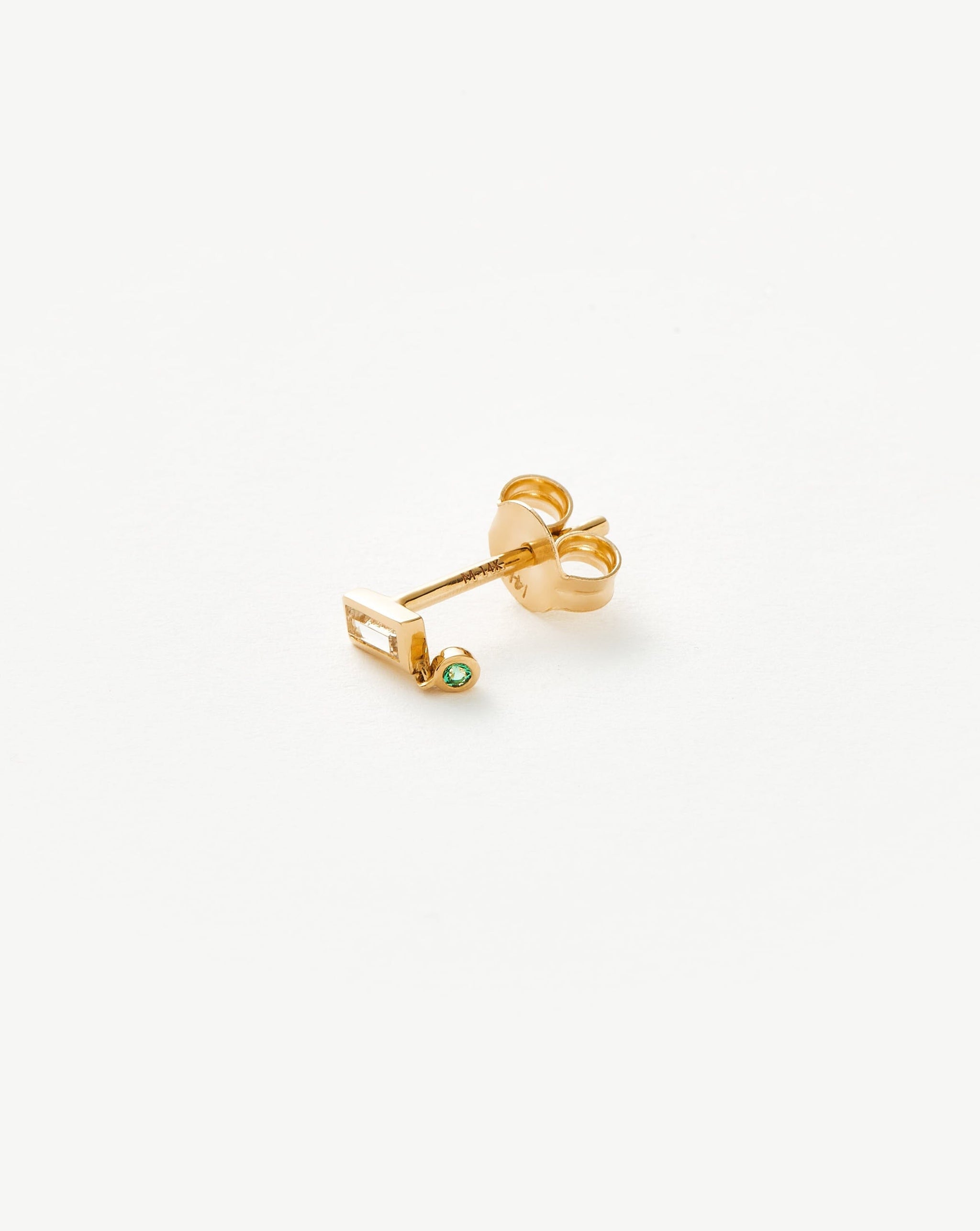 Fine Emerald Single Drop Stud Earring Earrings Missoma