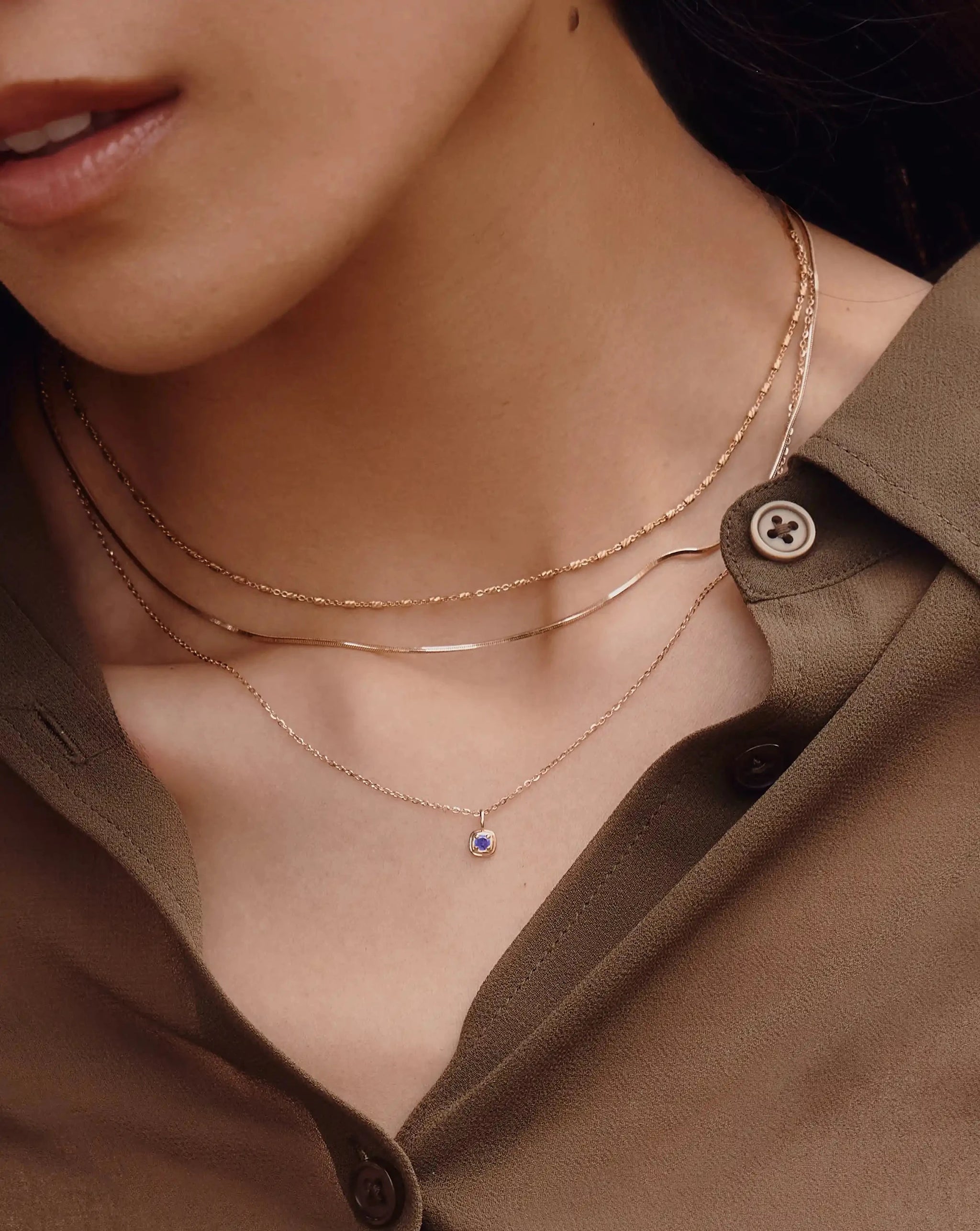 Fine February Birthstone Pendant Necklace | 14ct Solid Gold/Amethyst Necklaces Missoma
