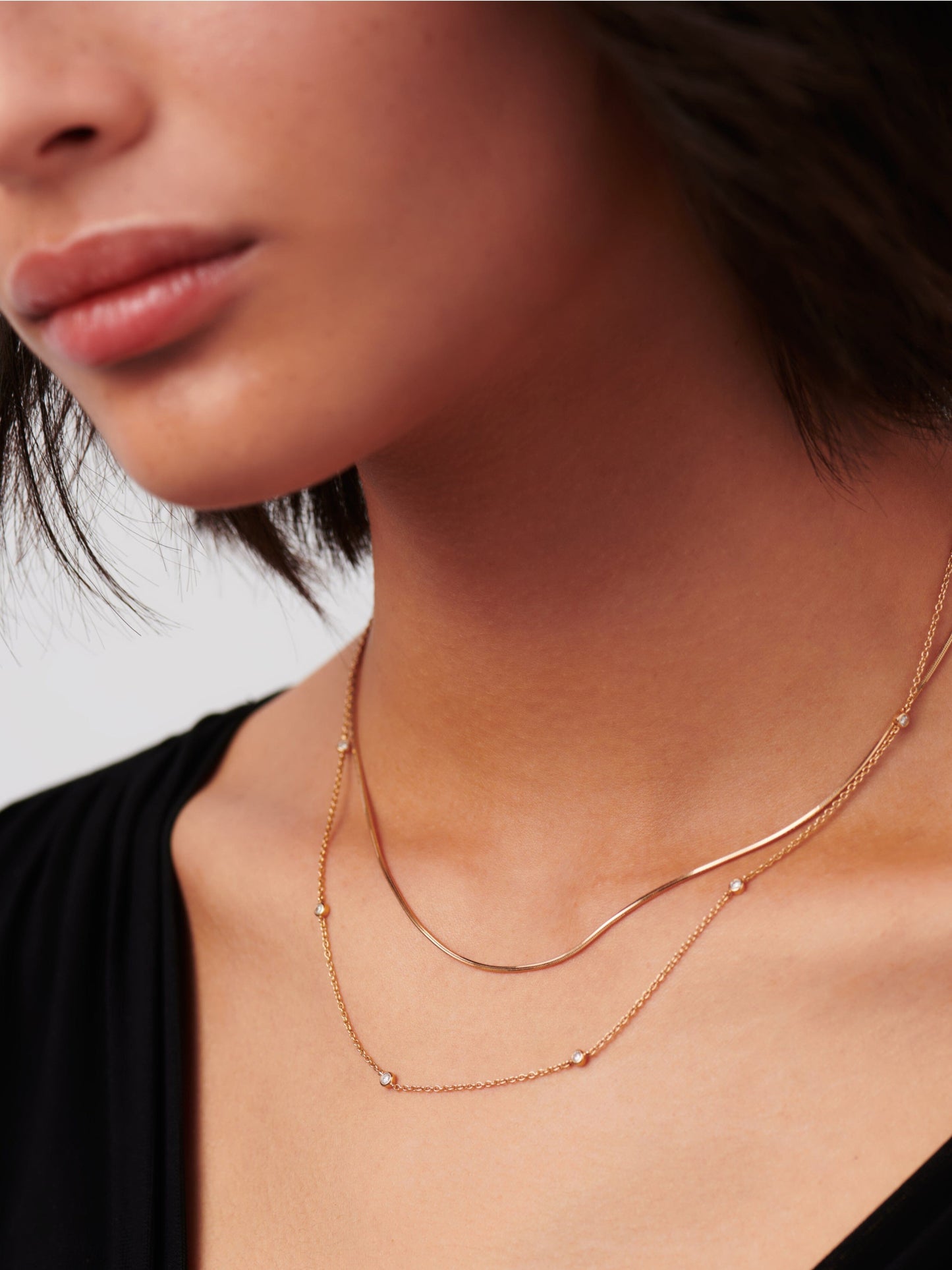 Fine Floating Diamond Necklace | 14ct Solid Gold Necklaces Missoma