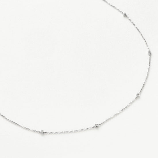 Fine Floating Diamond Necklace | 14ct White Gold Necklaces Missoma